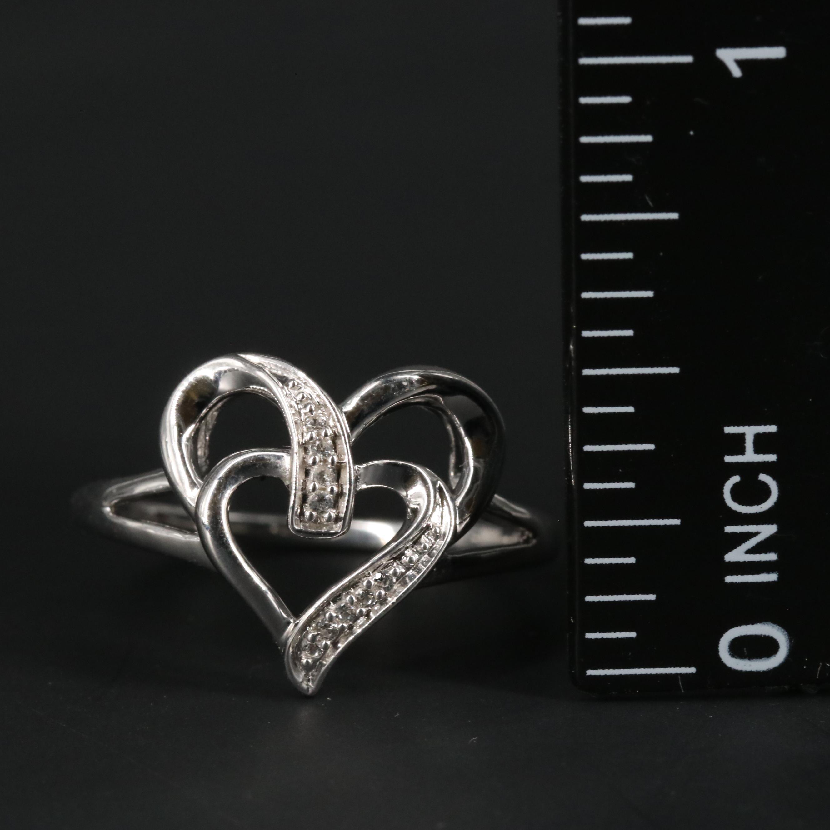 Sterling Silver Topaz Heart Ring