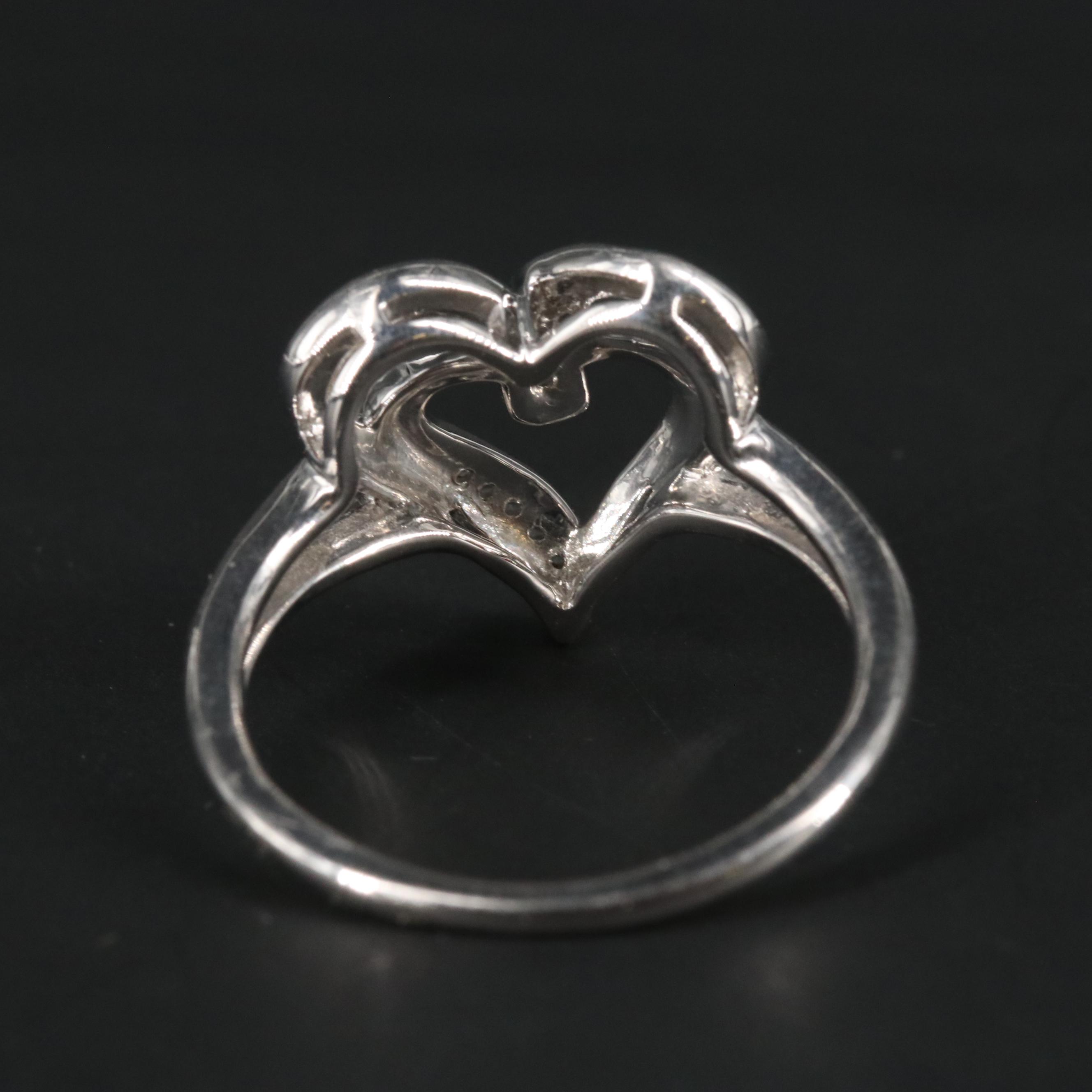 Sterling Silver Topaz Heart Ring