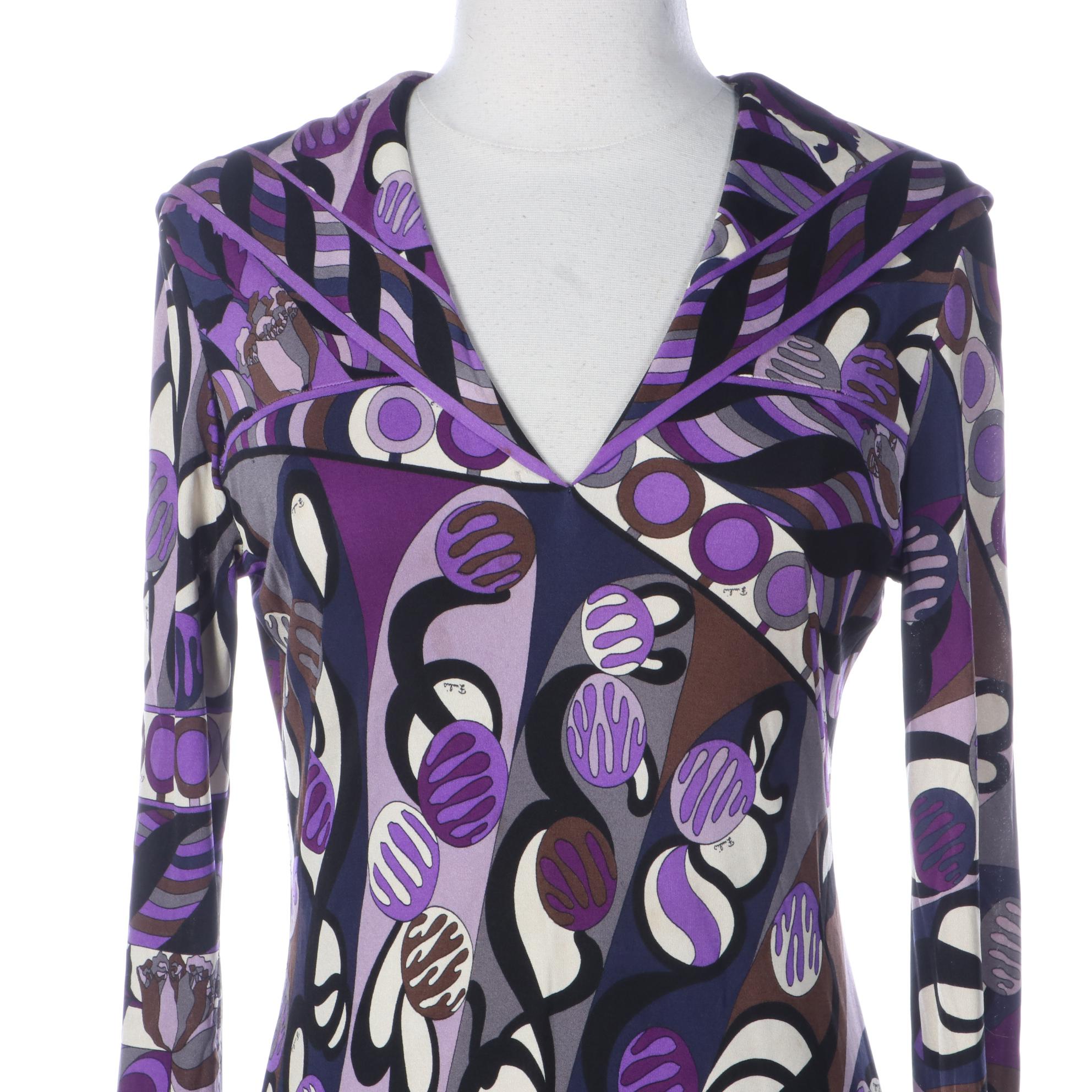 Vintage Emilio Pucci Dress with Sailor Collar in Printed Silk