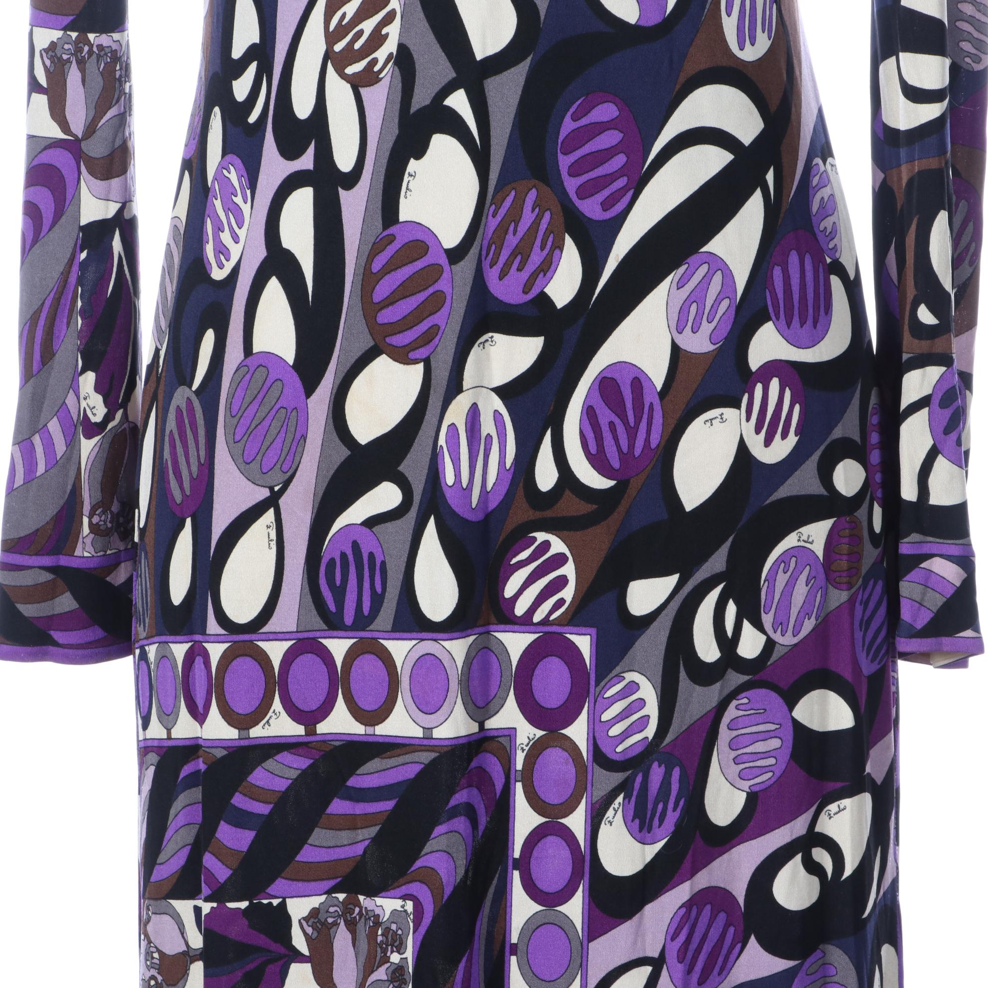 Vintage Emilio Pucci Dress with Sailor Collar in Printed Silk