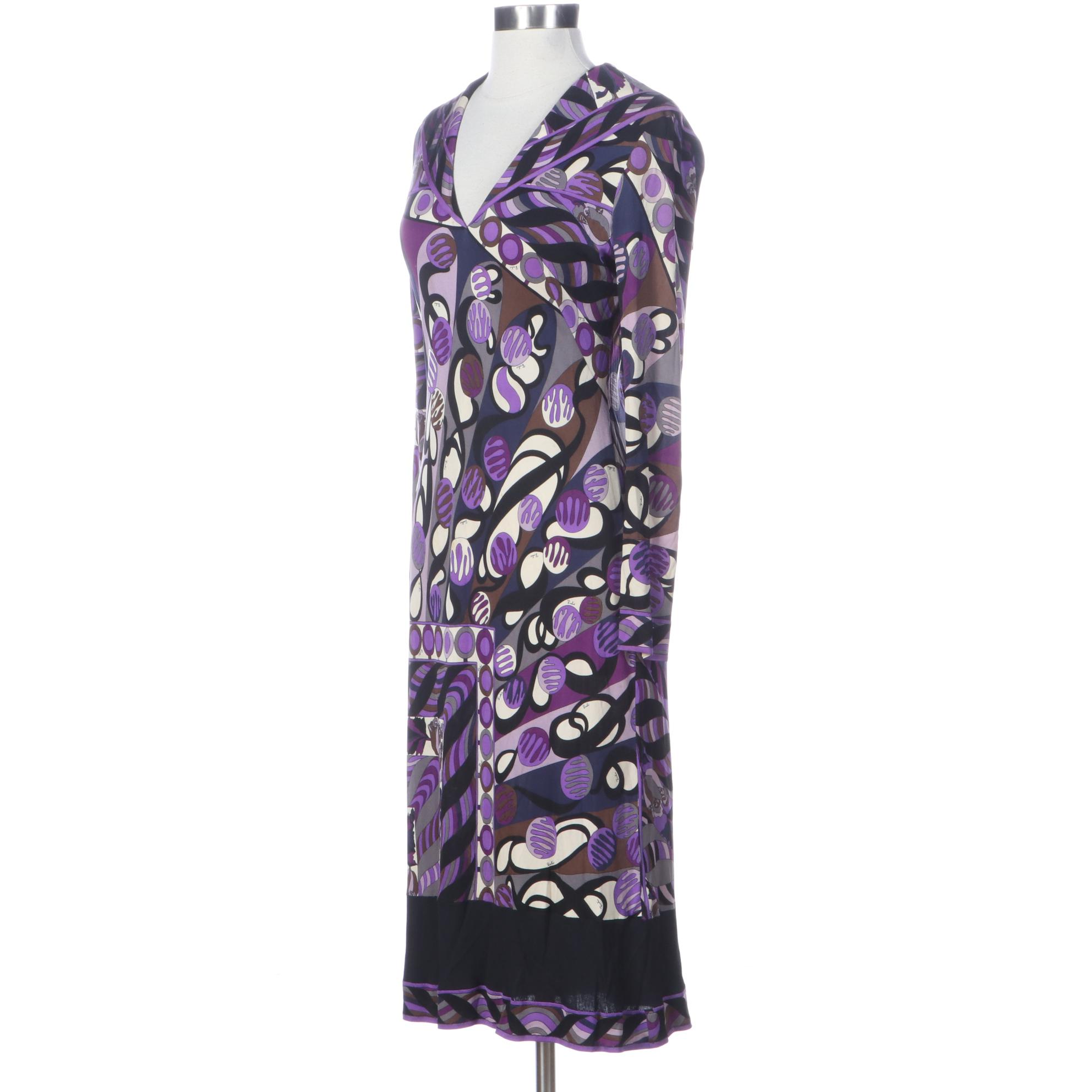 Vintage Emilio Pucci Dress with Sailor Collar in Printed Silk