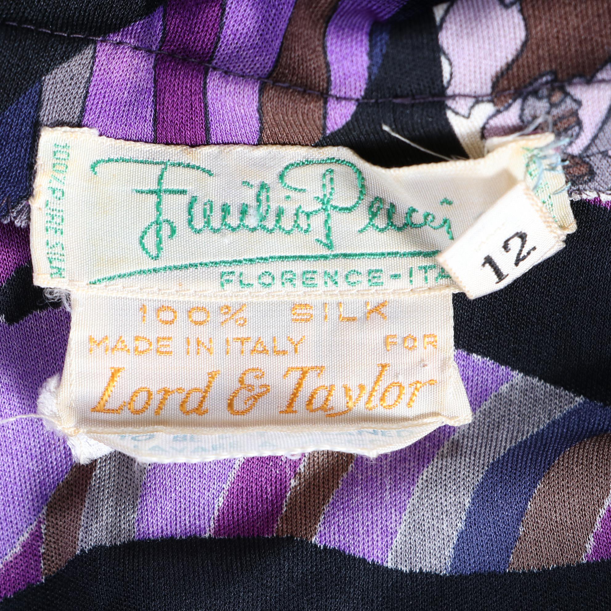 Vintage Emilio Pucci Dress with Sailor Collar in Printed Silk