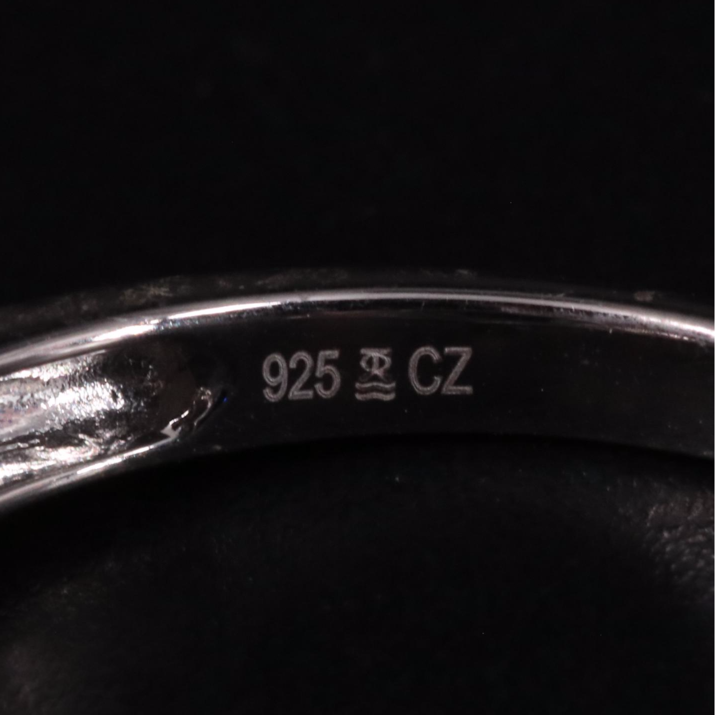 Sterling Silver Sapphire and Cubic Zirconia Ring