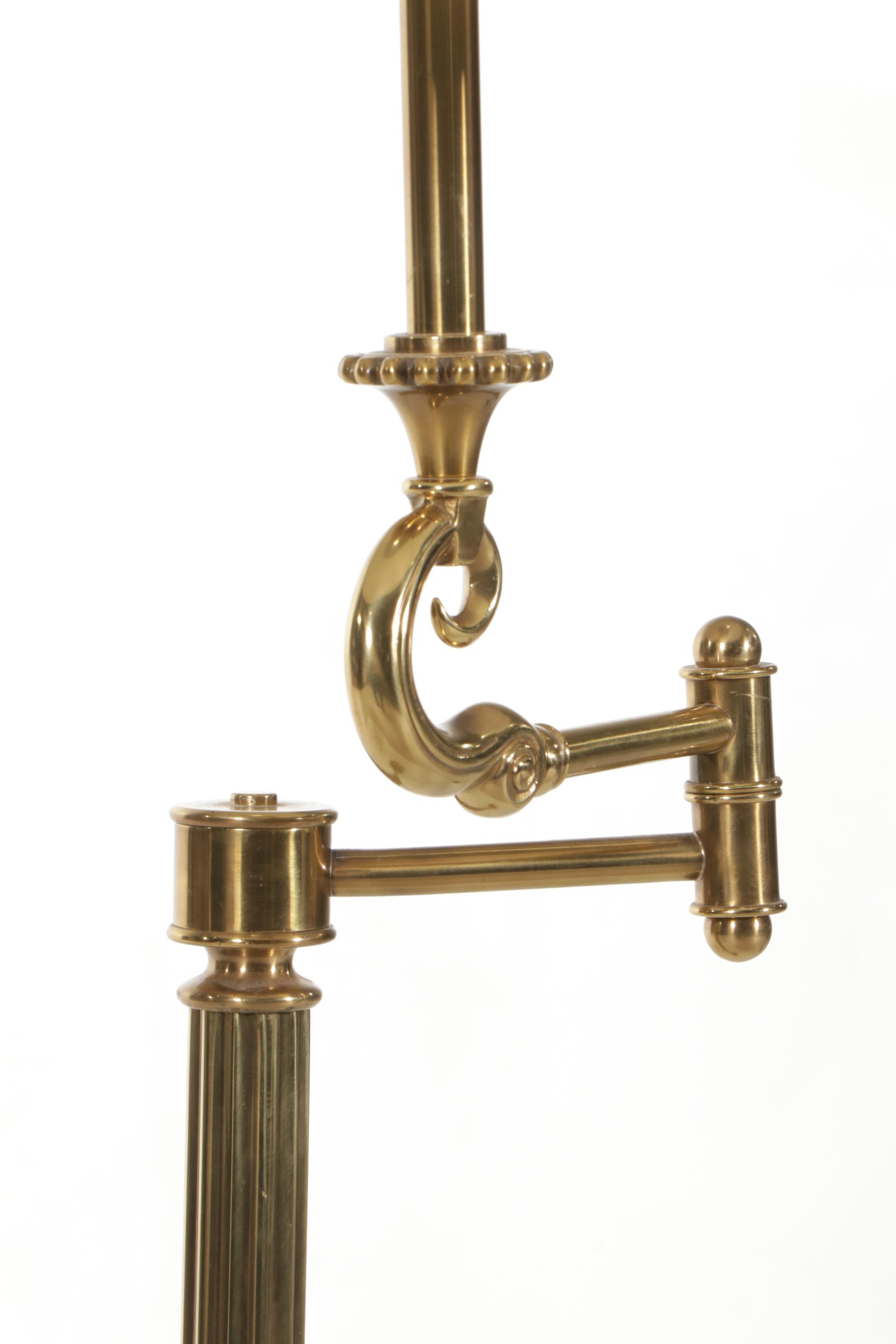 Stiffel Brass Swing-Arm Floor Lamp