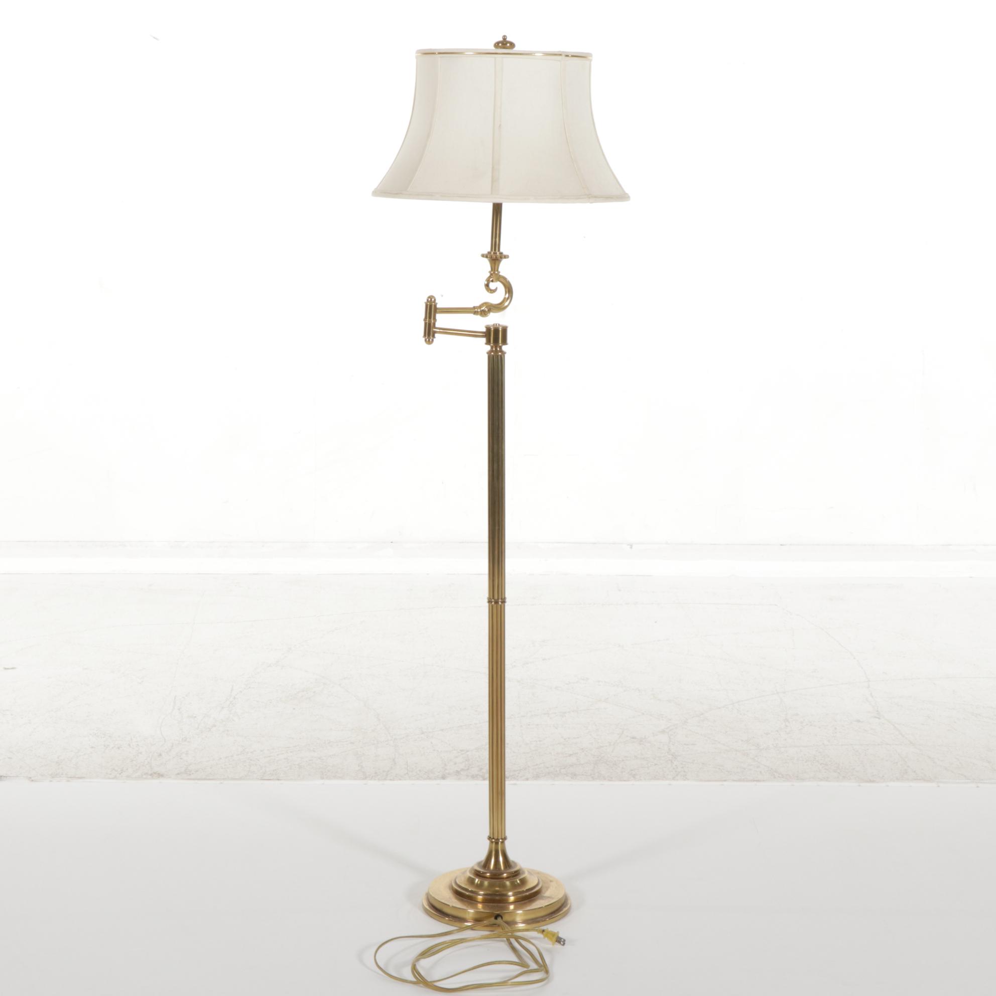 Stiffel Brass Swing-Arm Floor Lamp