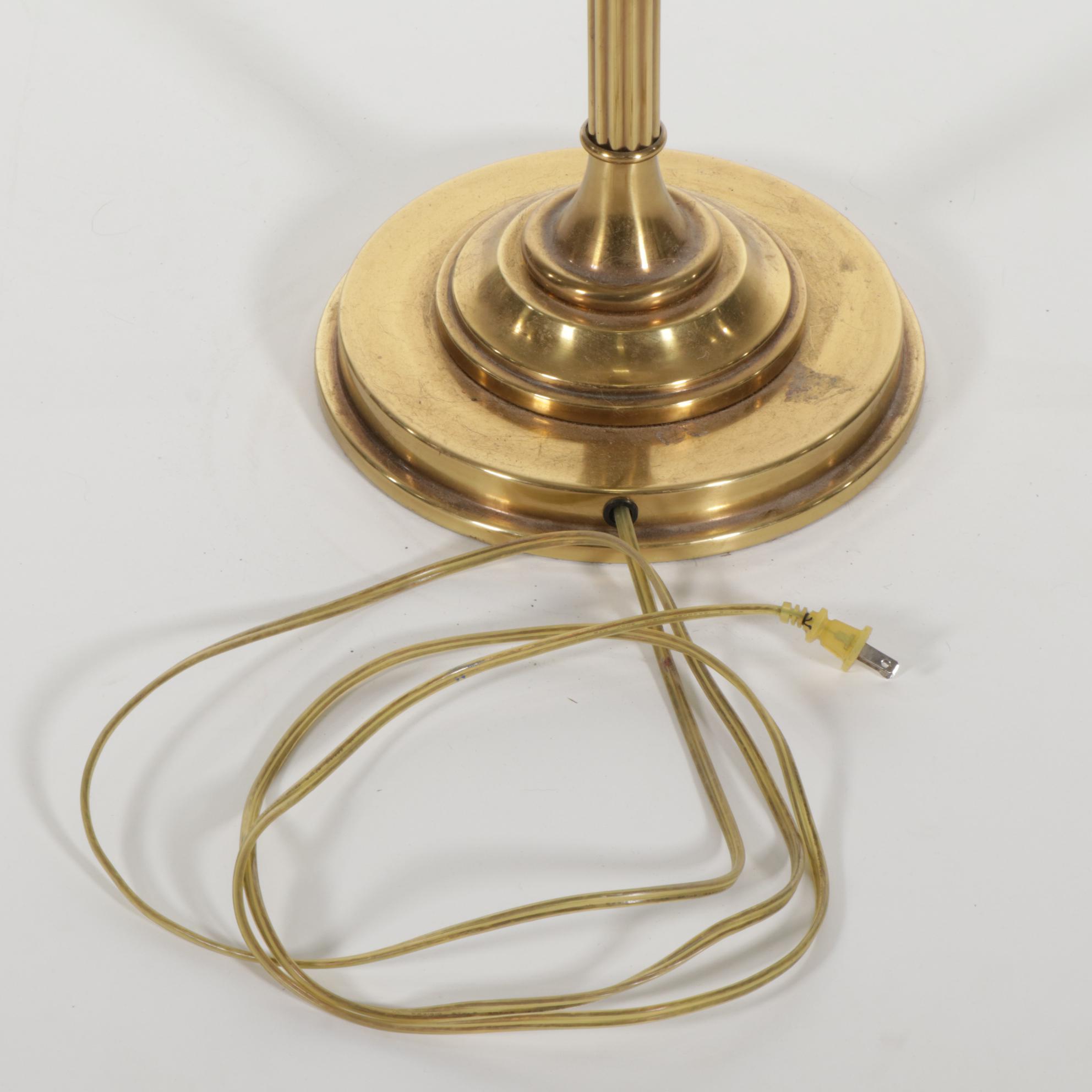Stiffel Brass Swing-Arm Floor Lamp