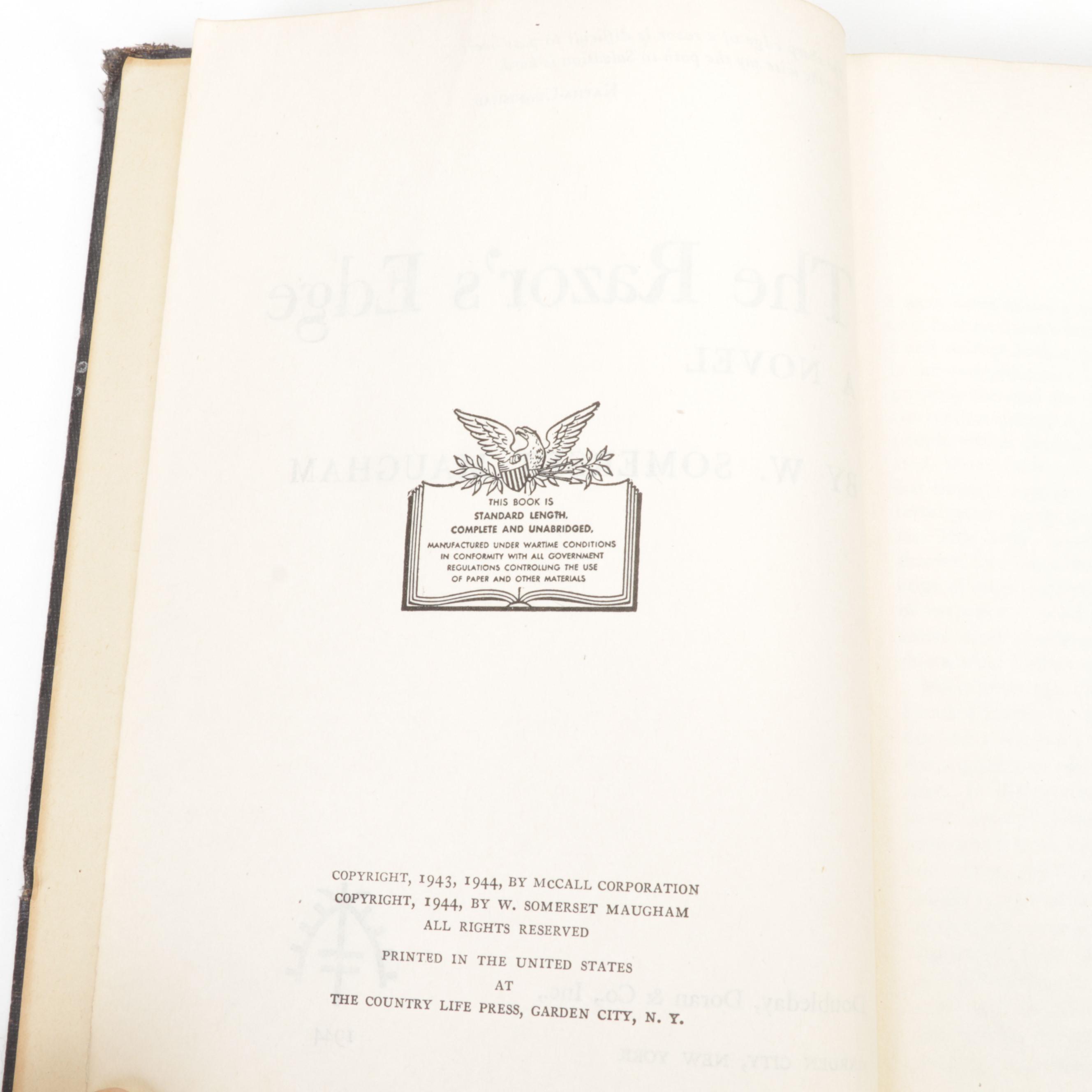 First Trade Edition "The Razor's Edge" by W. Somerset Maugham and More Books