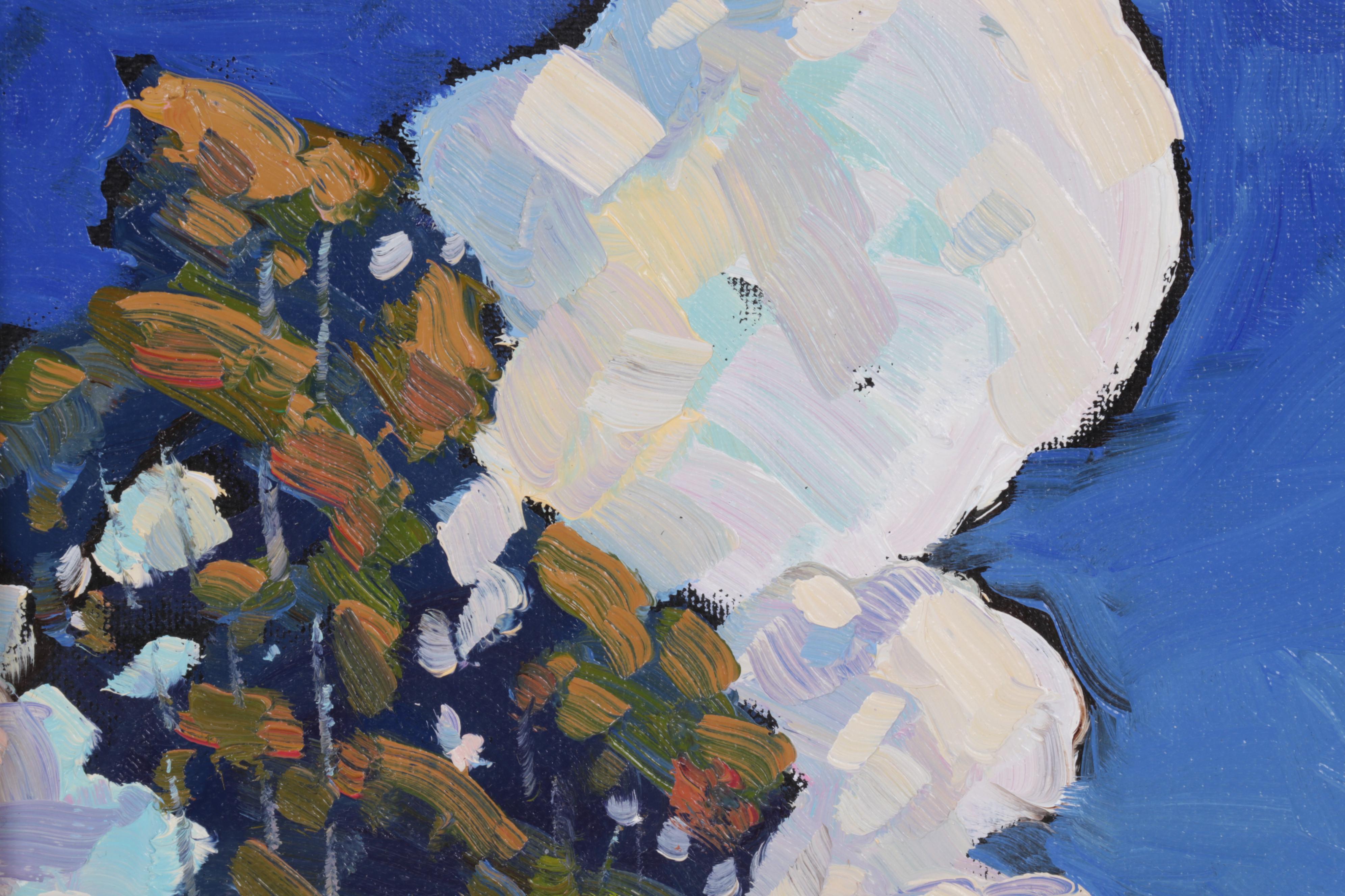 William Hawkins Oil Painting of Hillside Tree Copse, 2021