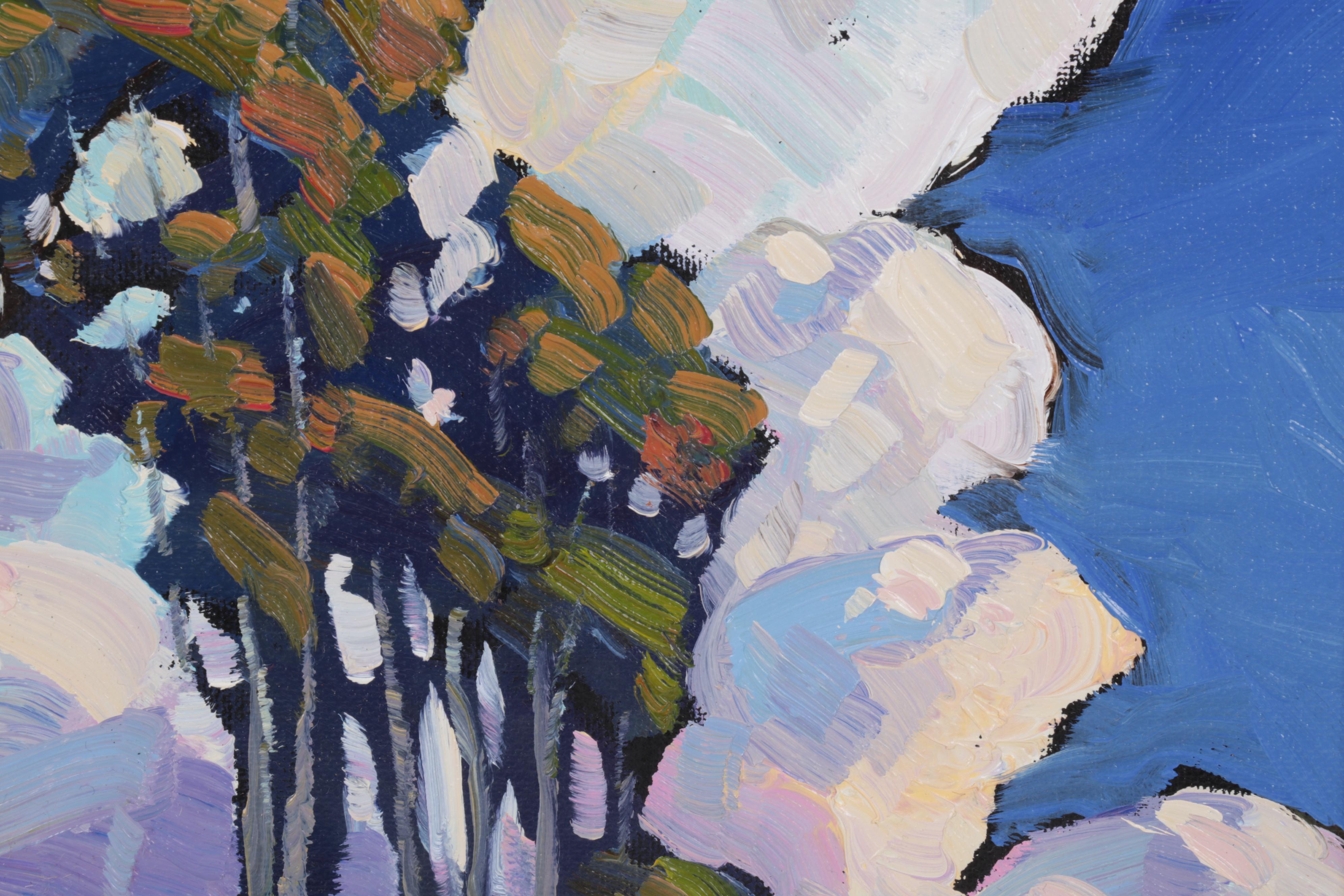 William Hawkins Oil Painting of Hillside Tree Copse, 2021