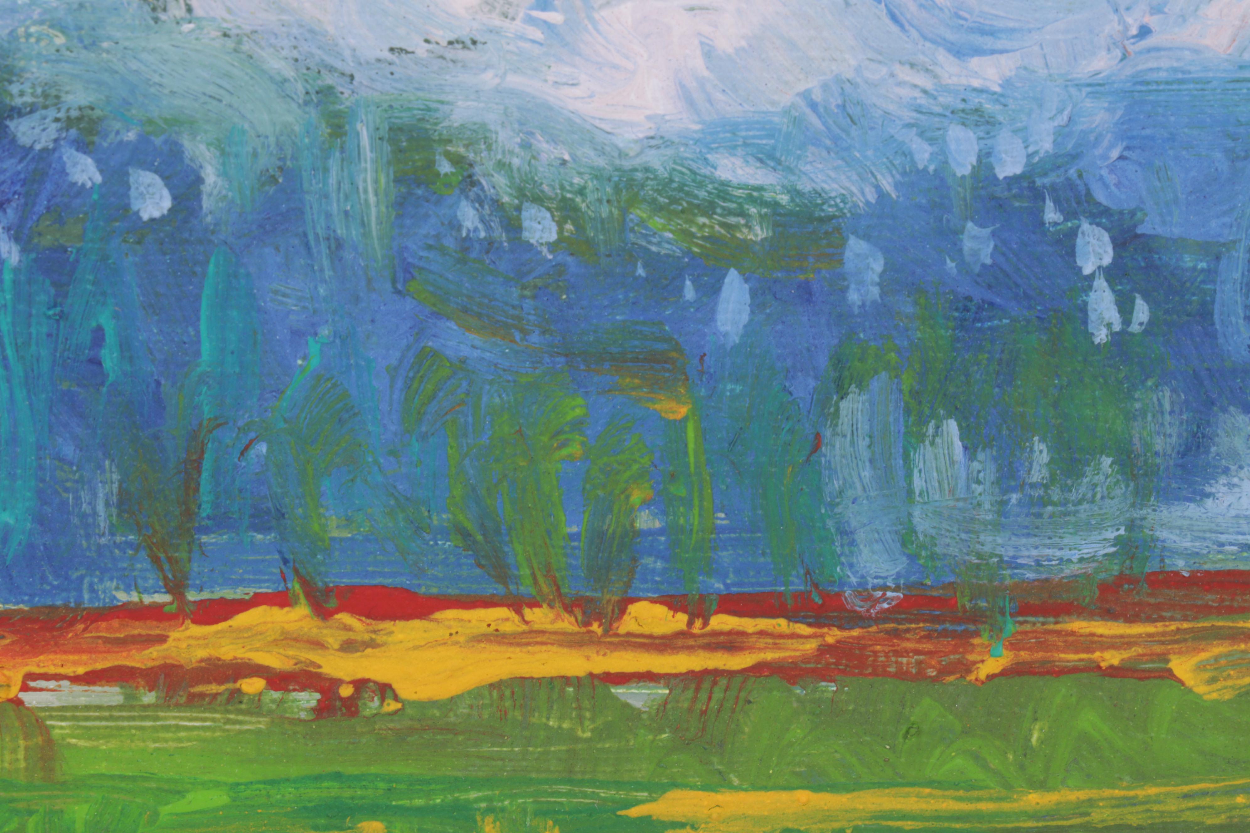 Sulmaz Radvand Oil Painting of Wildflowers in Pastoral Field, 2022