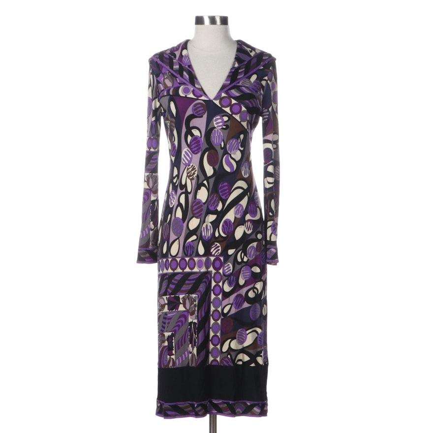 Vintage Emilio Pucci Dress with Sailor Collar in Printed Silk