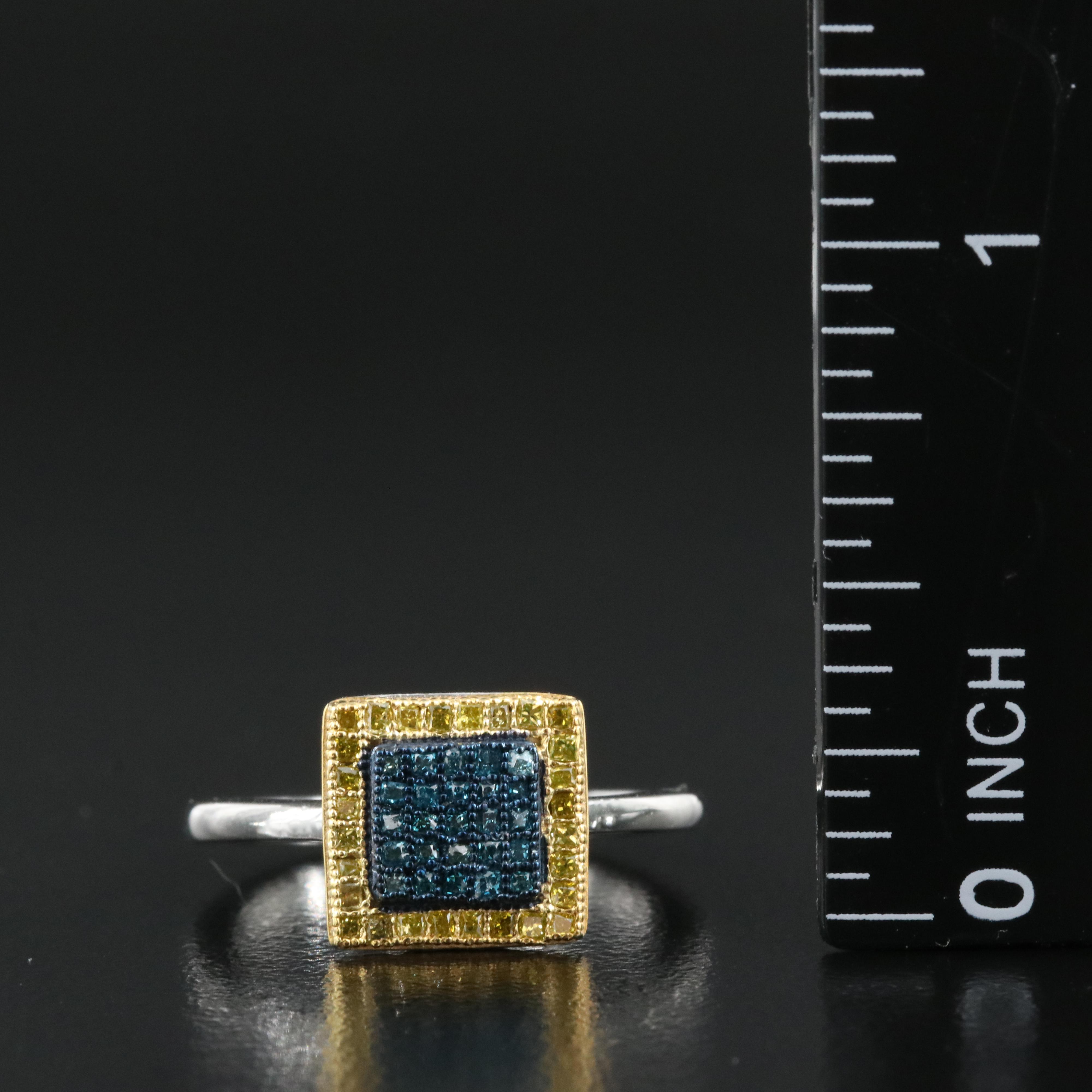 Sterling Diamond Halo Ring