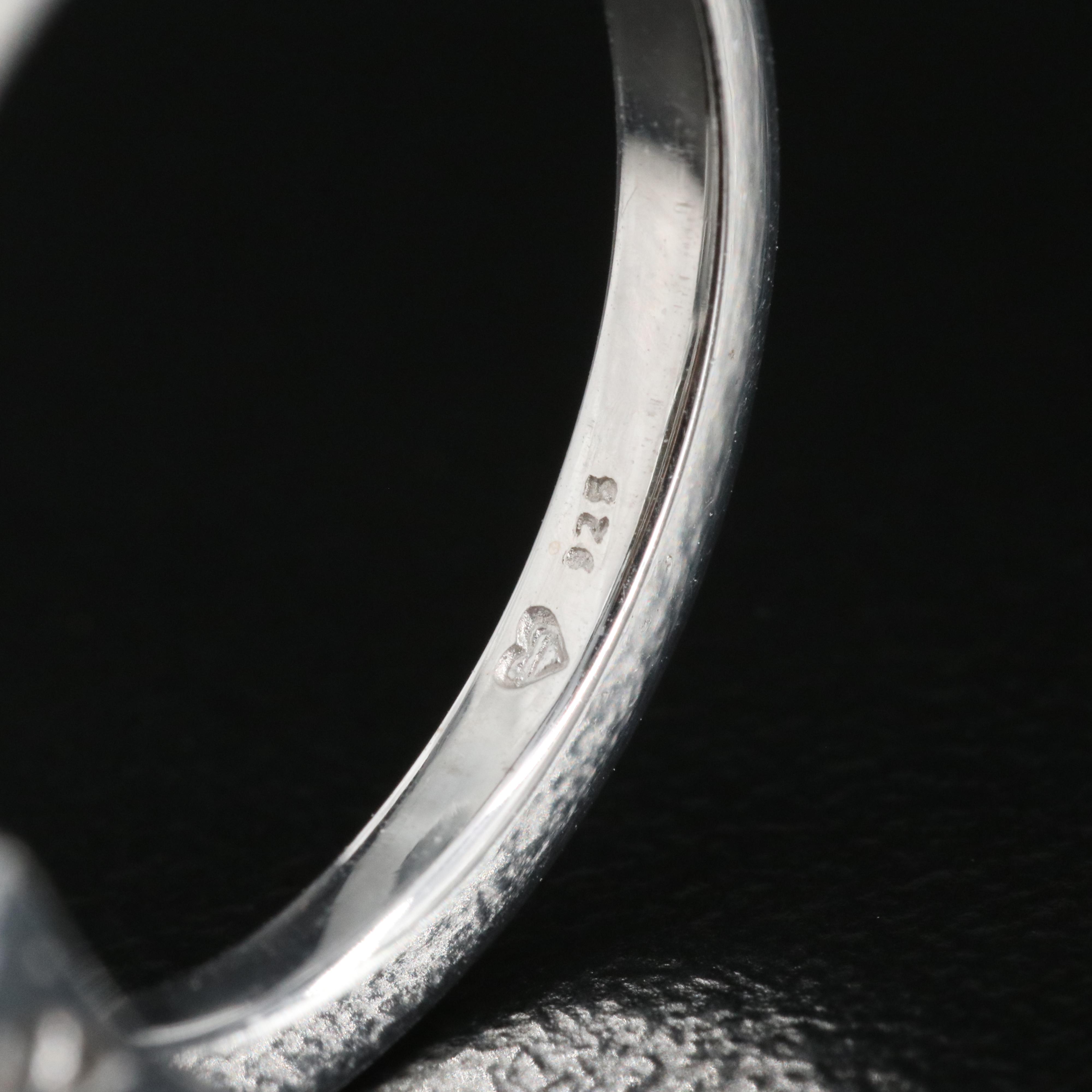 Sterling Diamond Halo Ring