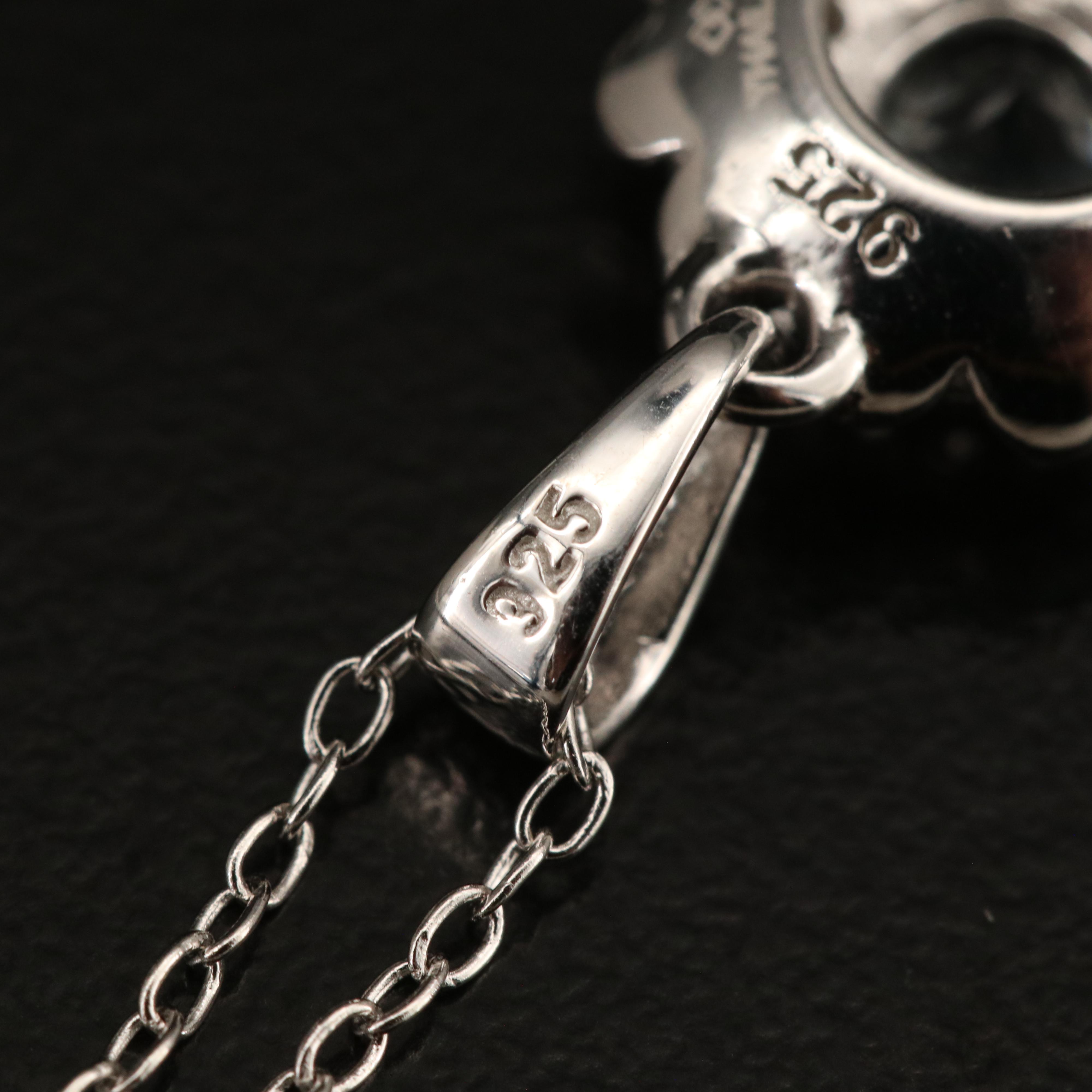 Sterling Aquamarine and Topaz Pendant Necklace