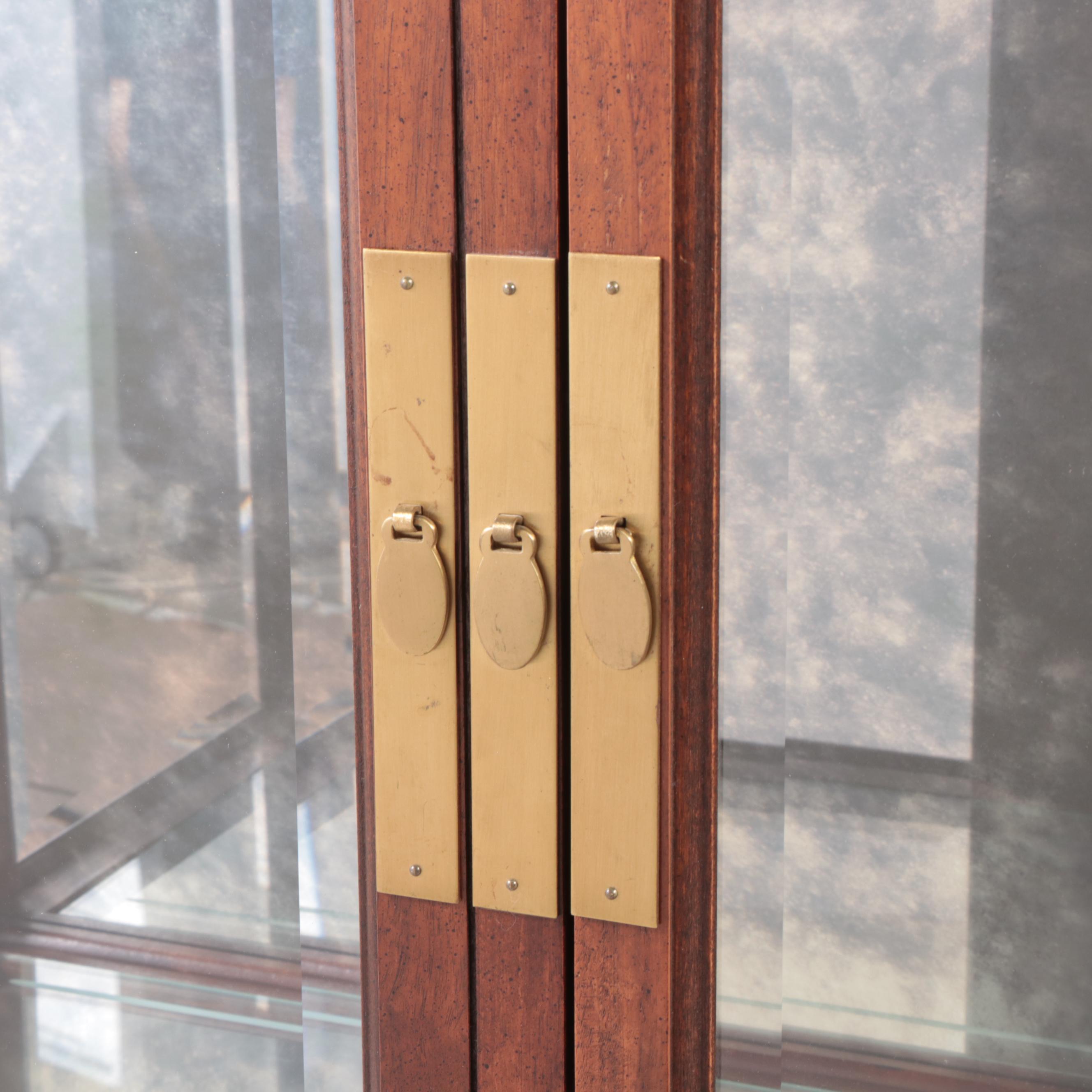 Chinese Style Walnut Display Cabinet, Mid to Late 20th Century