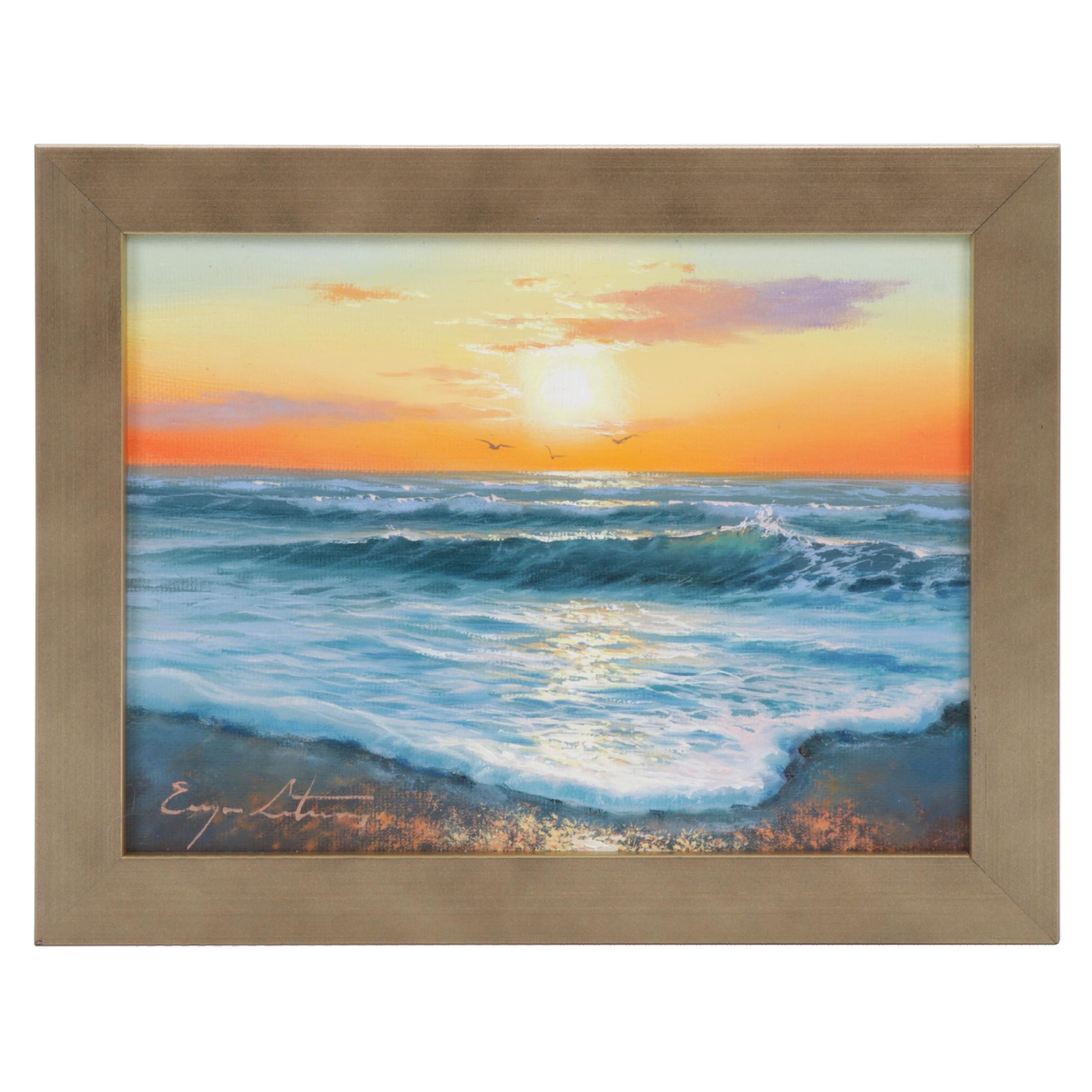 Jevgenijus Litvinas Oil Painting "Sea Foam," 21st Century