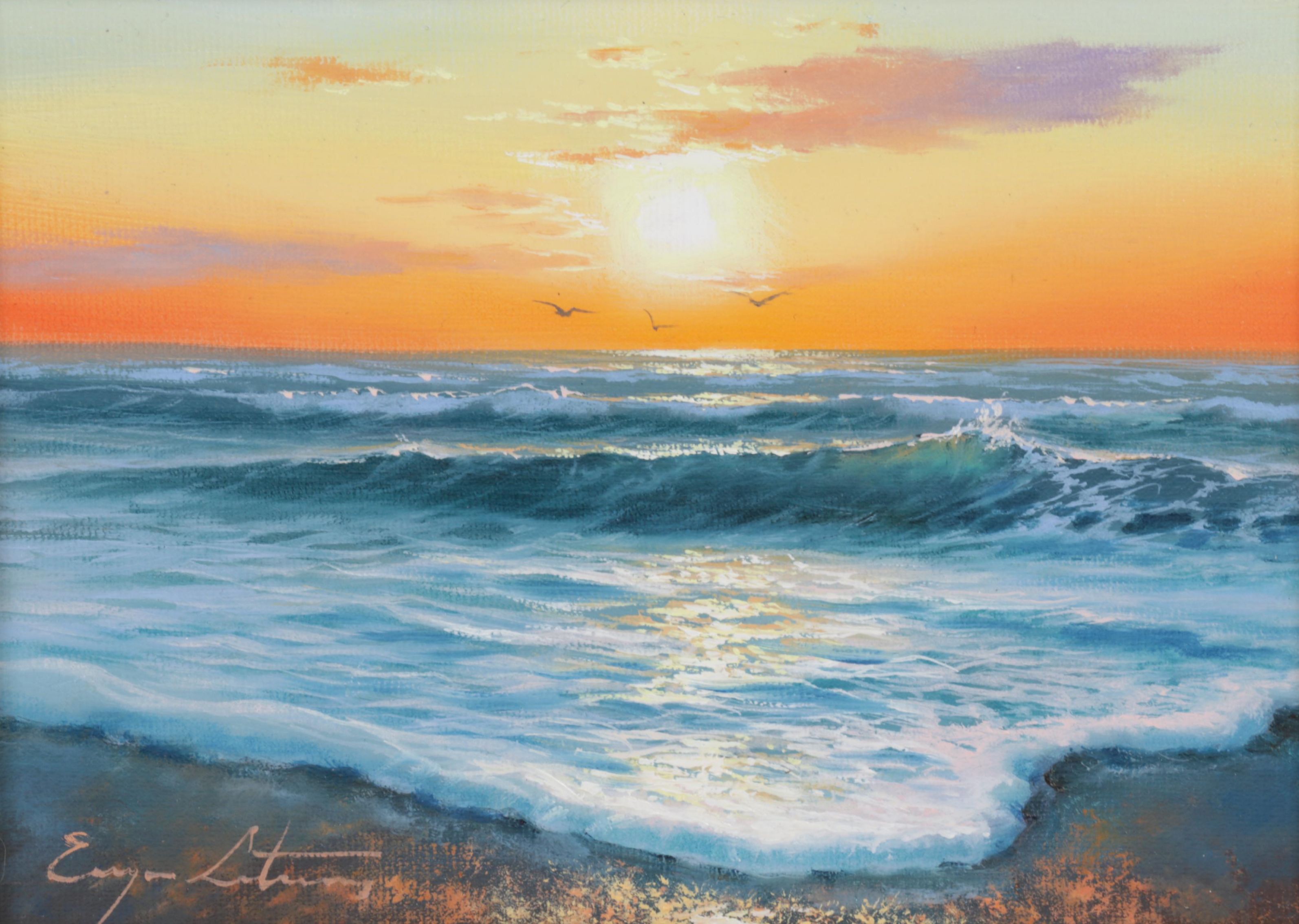 Jevgenijus Litvinas Oil Painting "Sea Foam," 21st Century