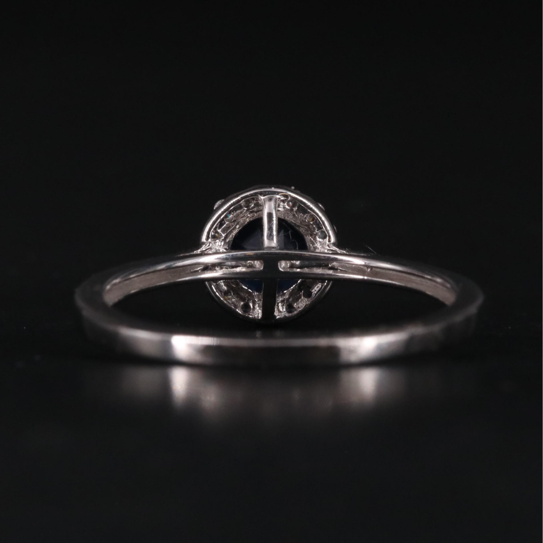 Sterling Silver Glass and Cubic Zirconia Ring