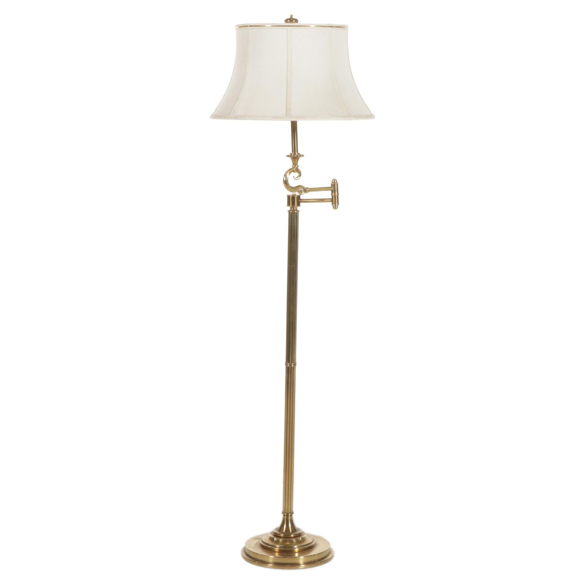 Stiffel Brass Swing-Arm Floor Lamp