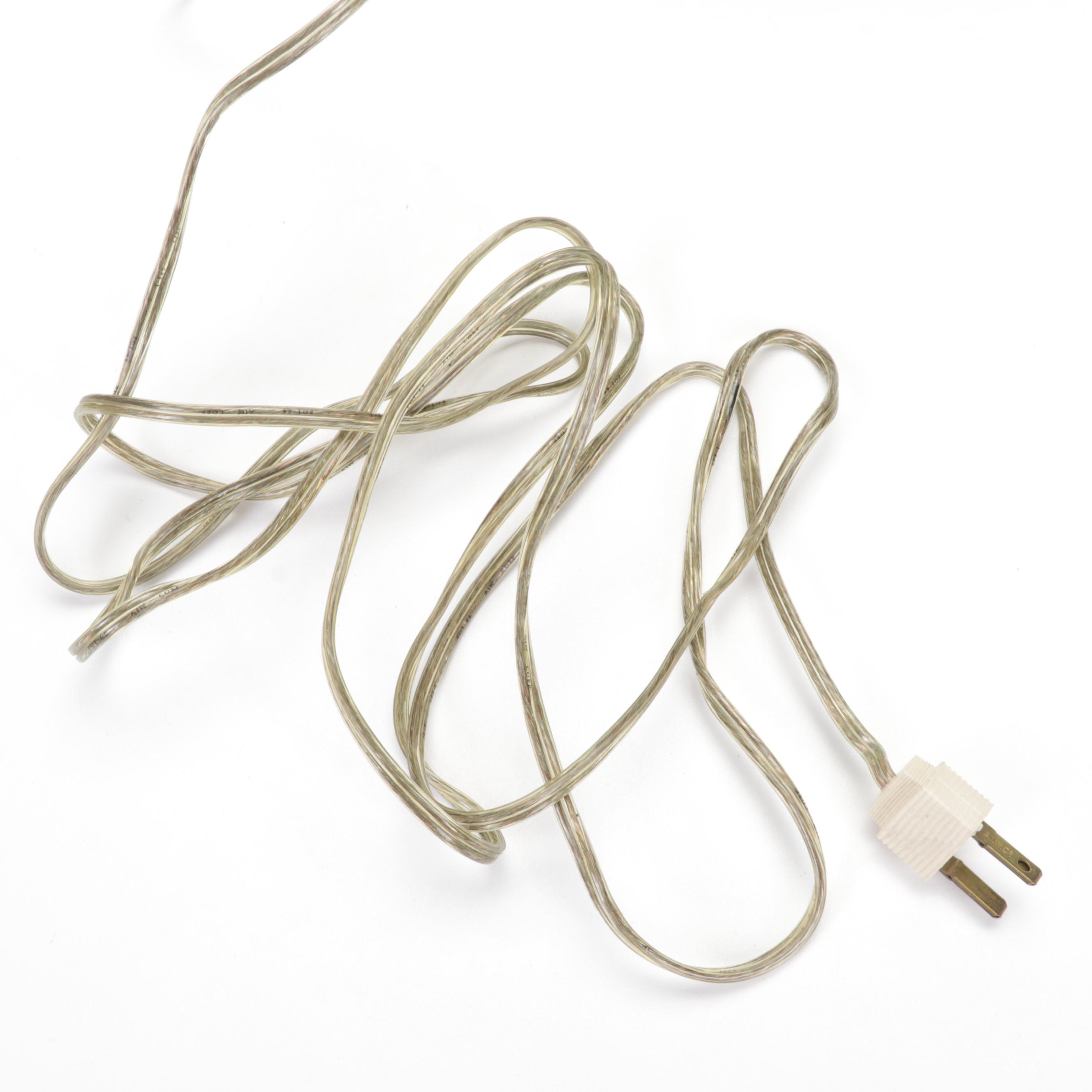 Brass Crane Table Lamp with Porcelain and Glass Bird Figurines