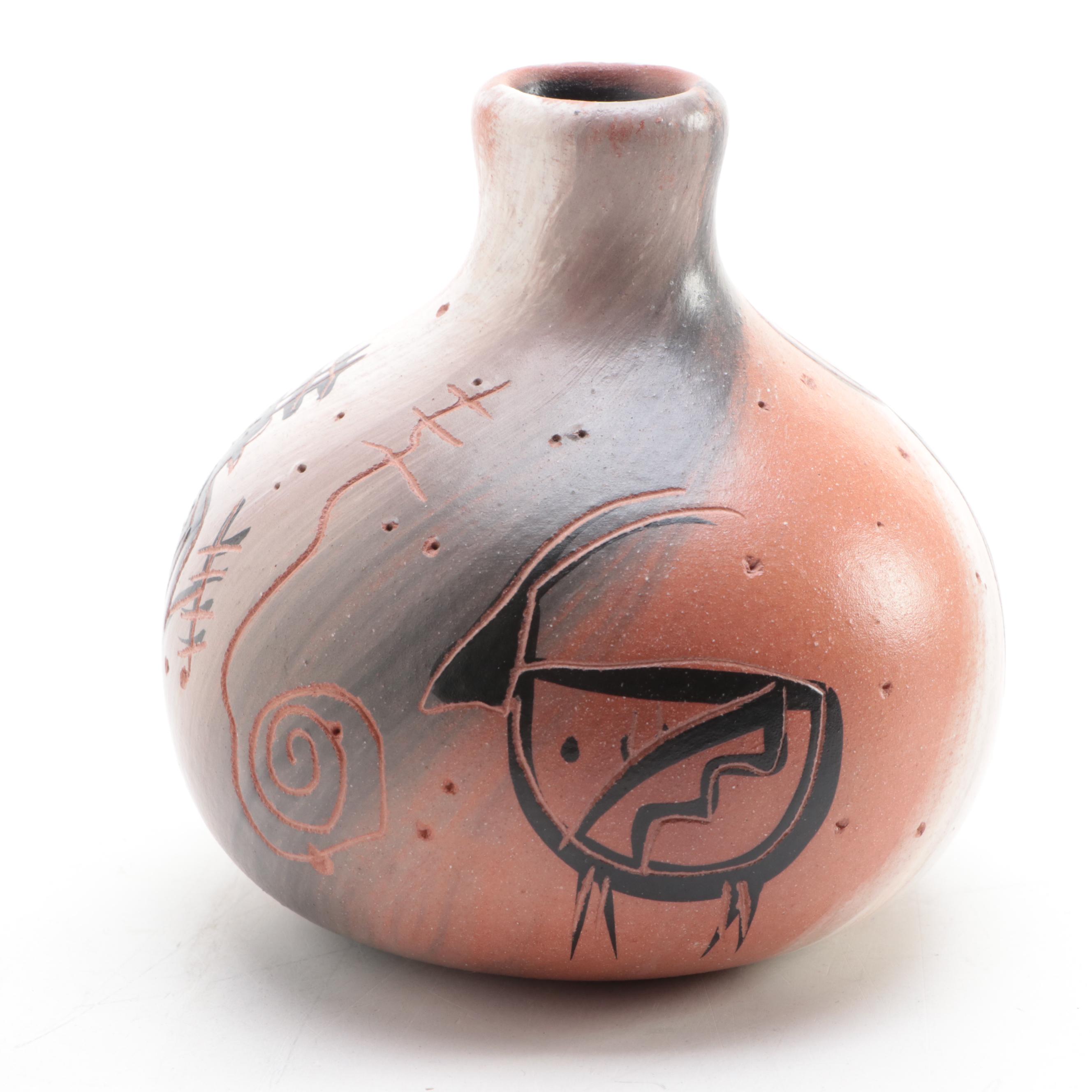 Artist Signed Cedar Mesa Navajo Pottery Vase