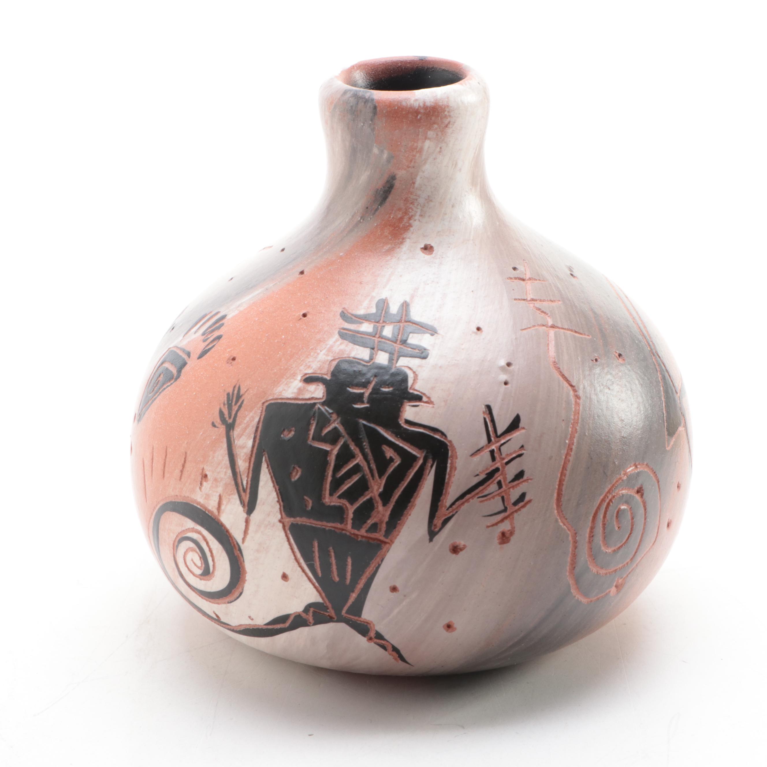 Artist Signed Cedar Mesa Navajo Pottery Vase