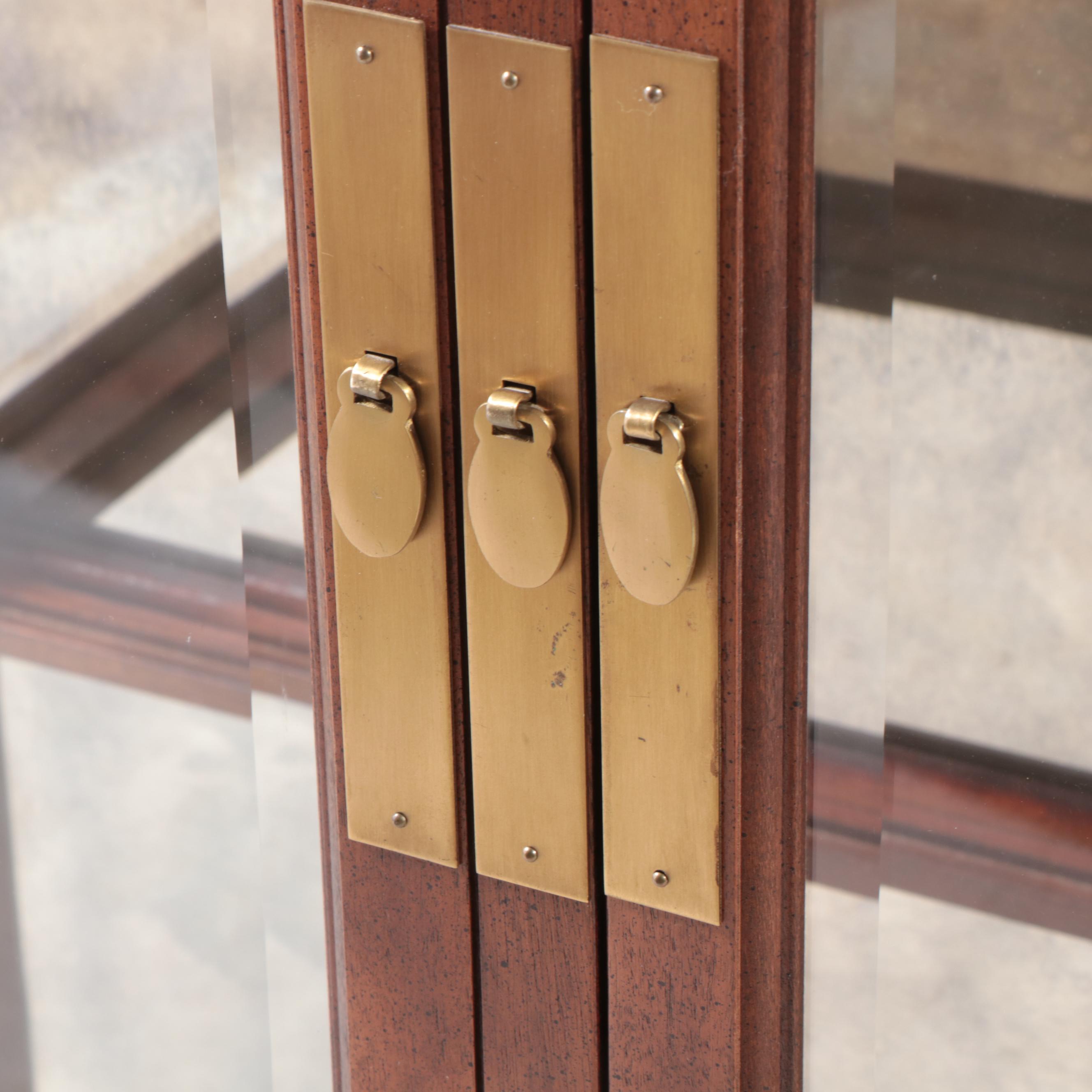 Chinese Style Walnut Display Cabinet, Mid to Late 20th Century