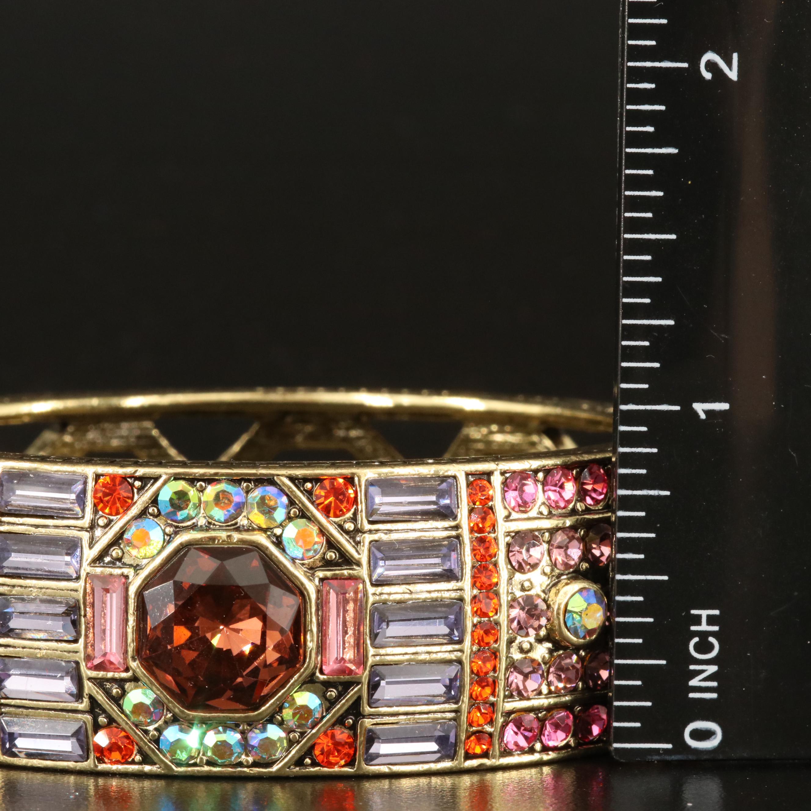 Heidi Daus Rhinestone Double Hinged Cuffs and Clamper Bangle