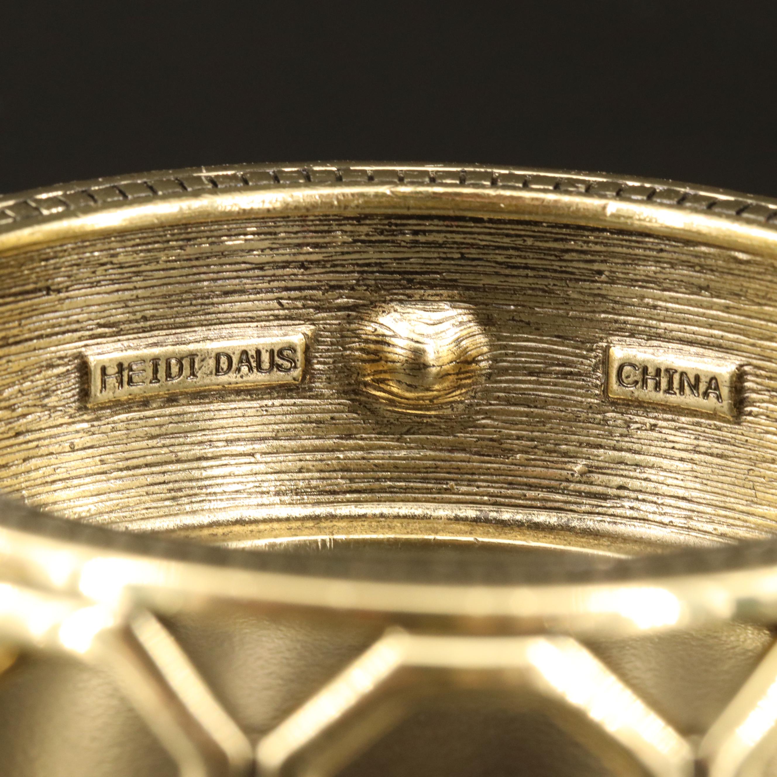 Heidi Daus Rhinestone Double Hinged Cuffs and Clamper Bangle