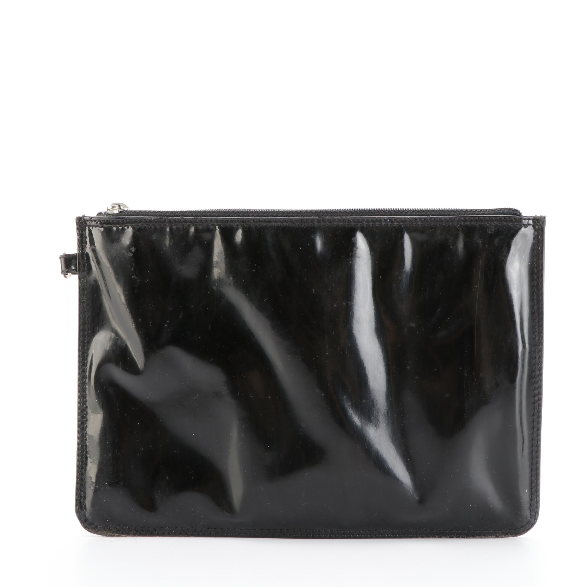 Chanel Triple CC Perforated Tote and Pouch in Black Patent Leather