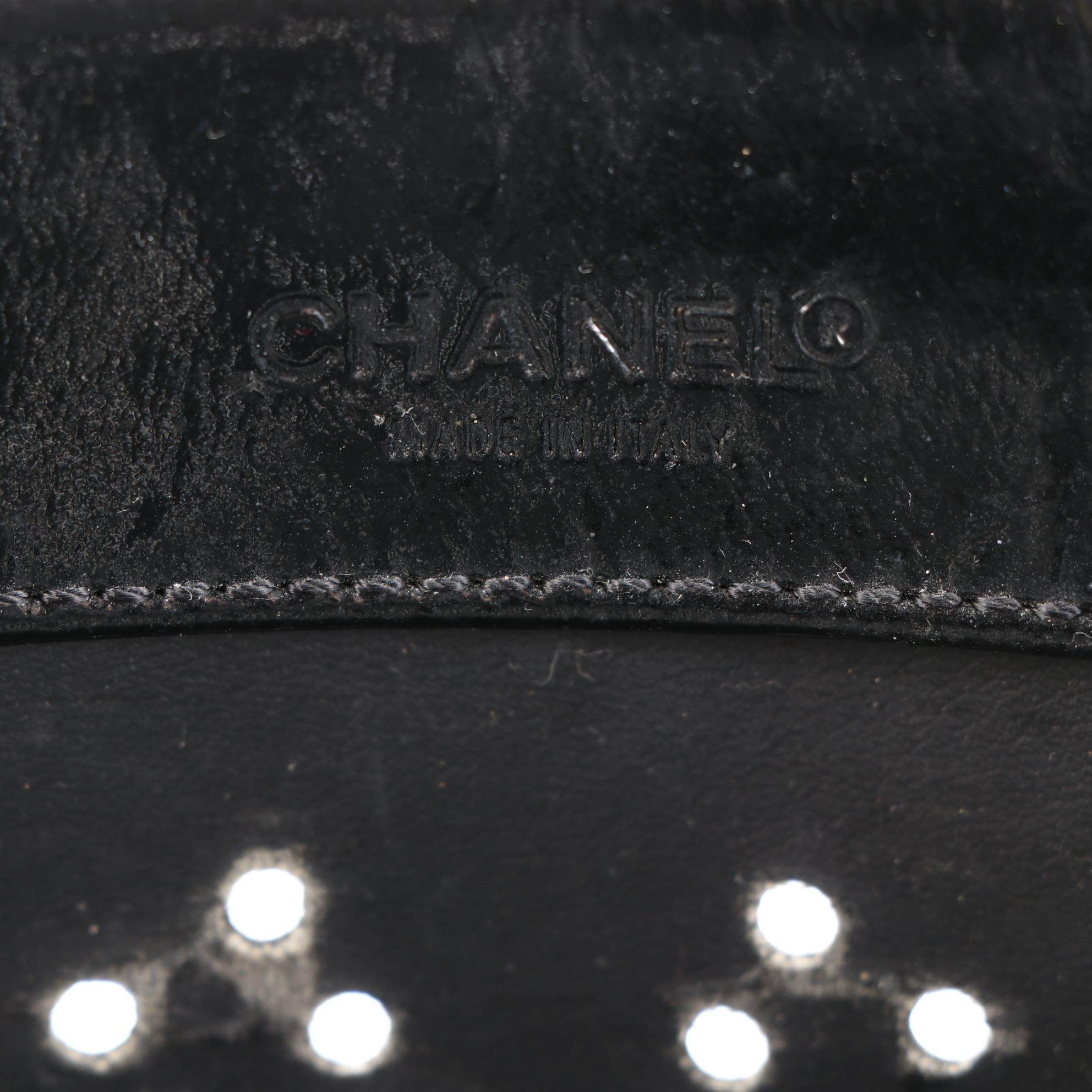 Chanel Triple CC Perforated Tote and Pouch in Black Patent Leather