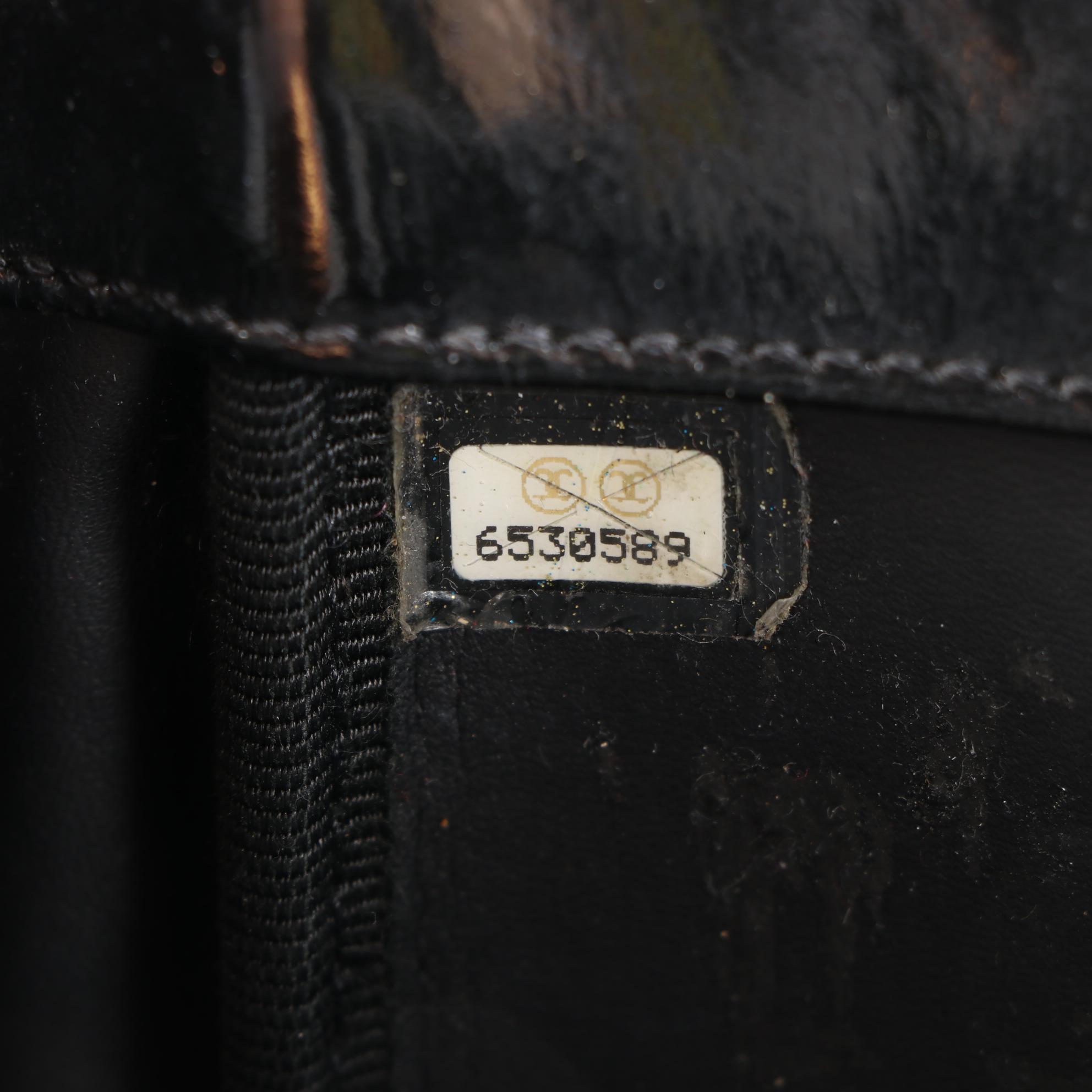 Chanel Triple CC Perforated Tote and Pouch in Black Patent Leather