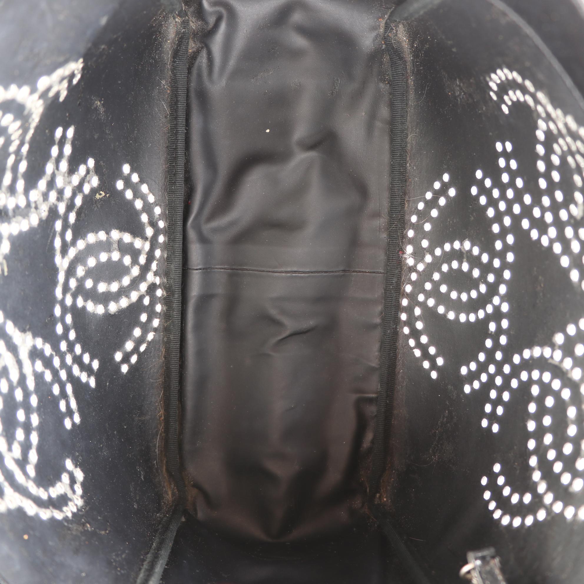 Chanel Triple CC Perforated Tote and Pouch in Black Patent Leather