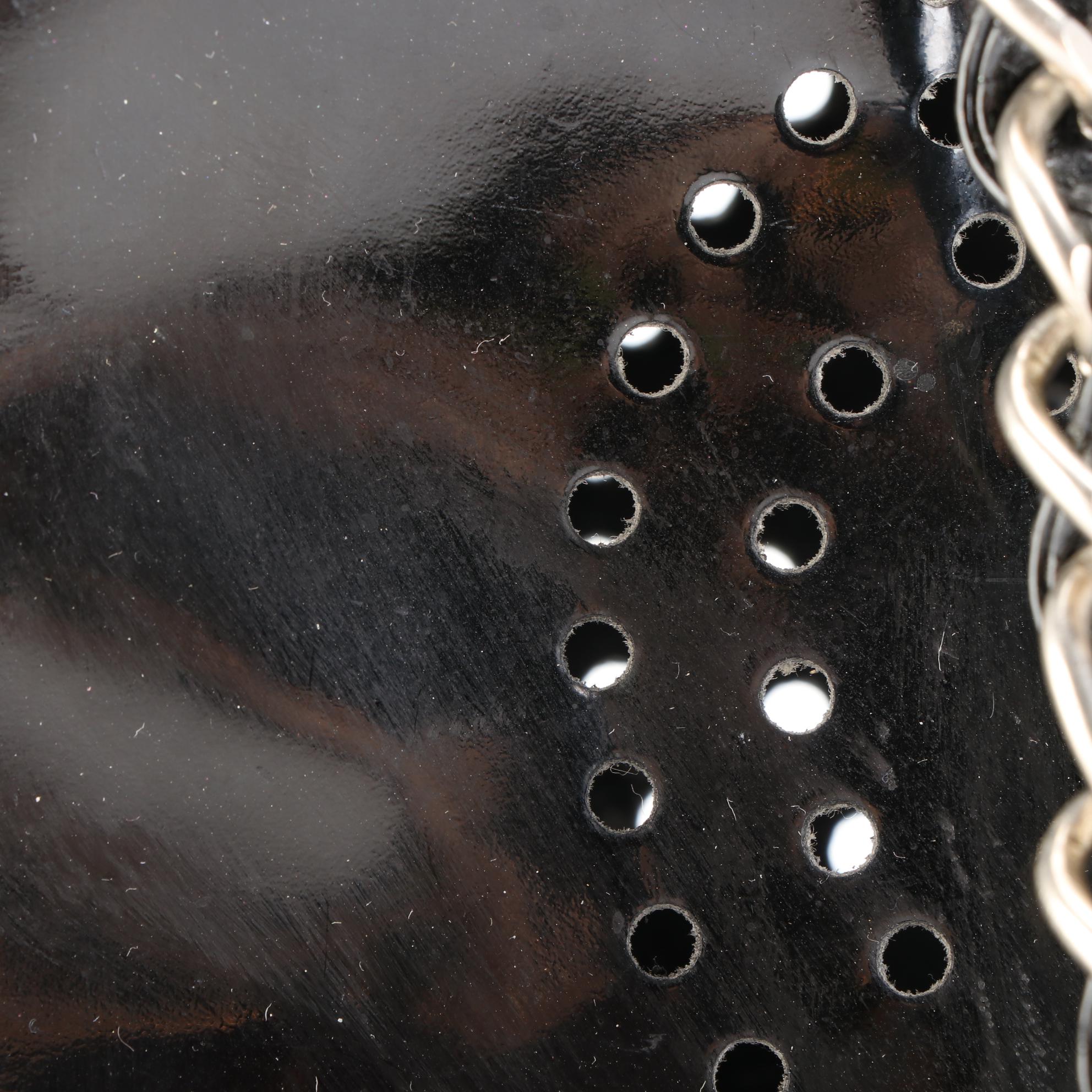 Chanel Triple CC Perforated Tote and Pouch in Black Patent Leather