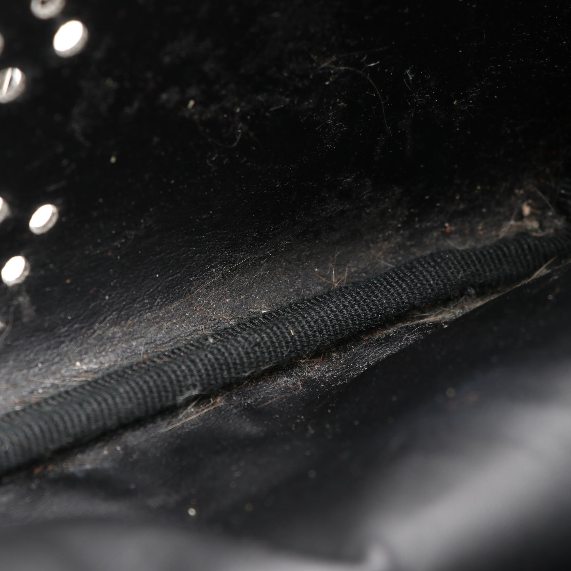 Chanel Triple CC Perforated Tote and Pouch in Black Patent Leather