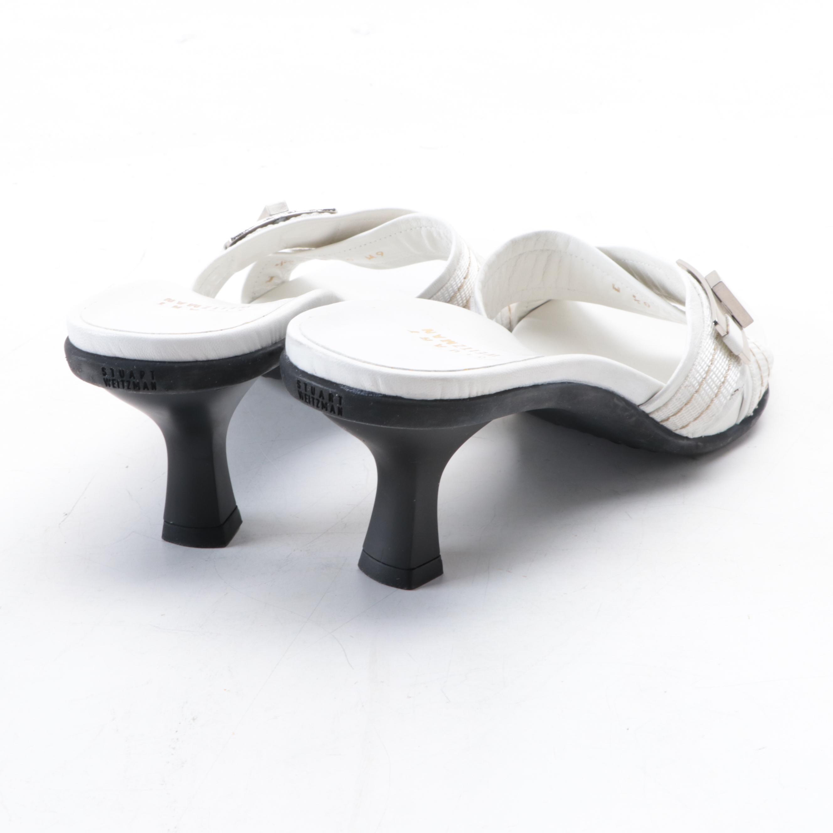 Donald J. Pliner and Stuart Weitzman Low Sandals in Leather and Textile