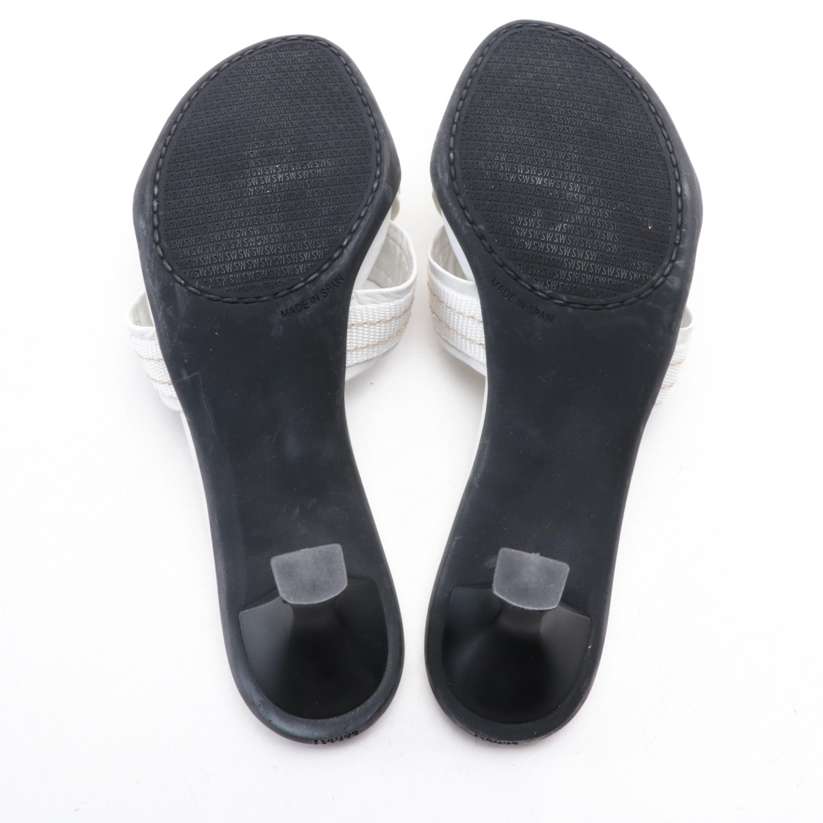 Donald J. Pliner and Stuart Weitzman Low Sandals in Leather and Textile