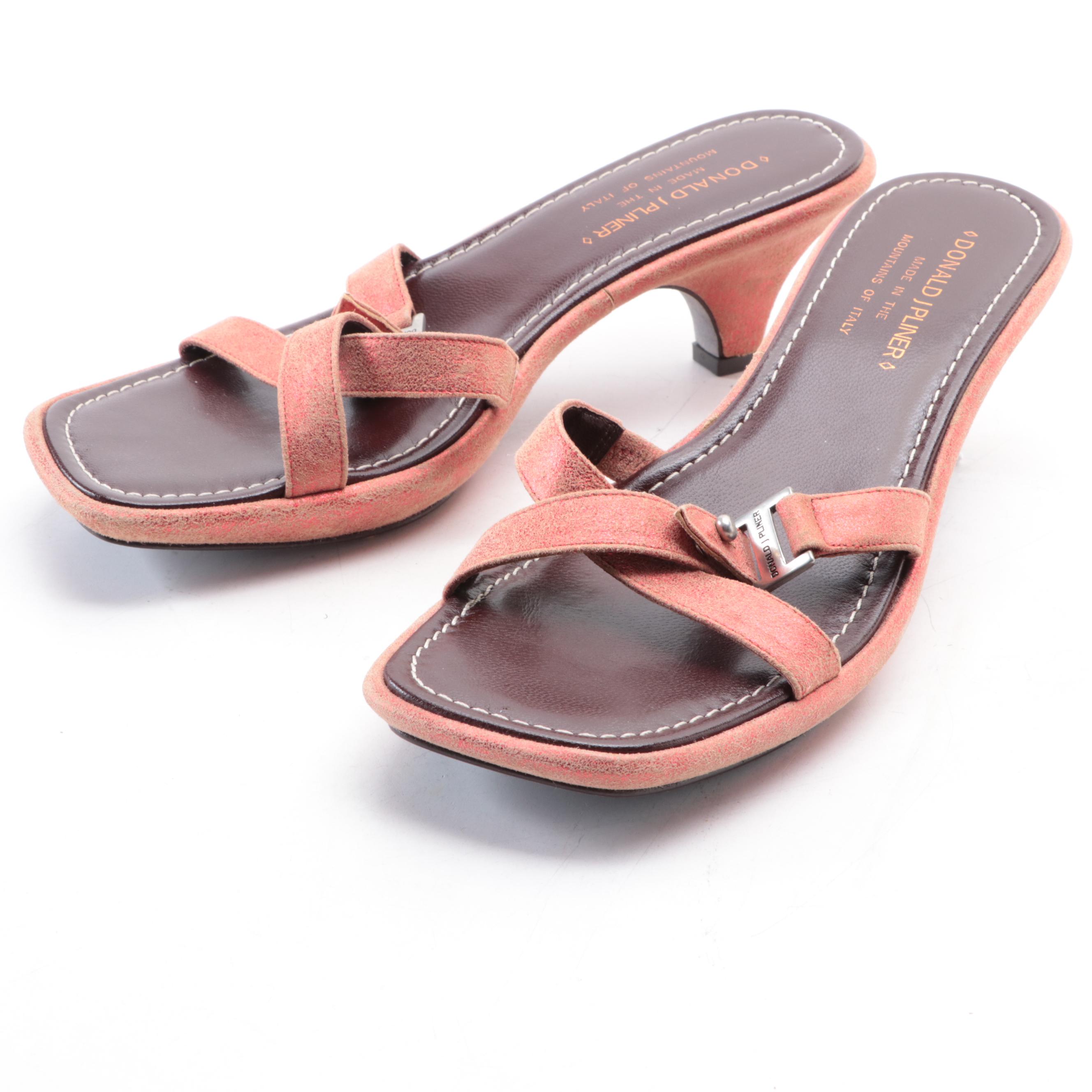 Donald J. Pliner and Stuart Weitzman Low Sandals in Leather and Textile