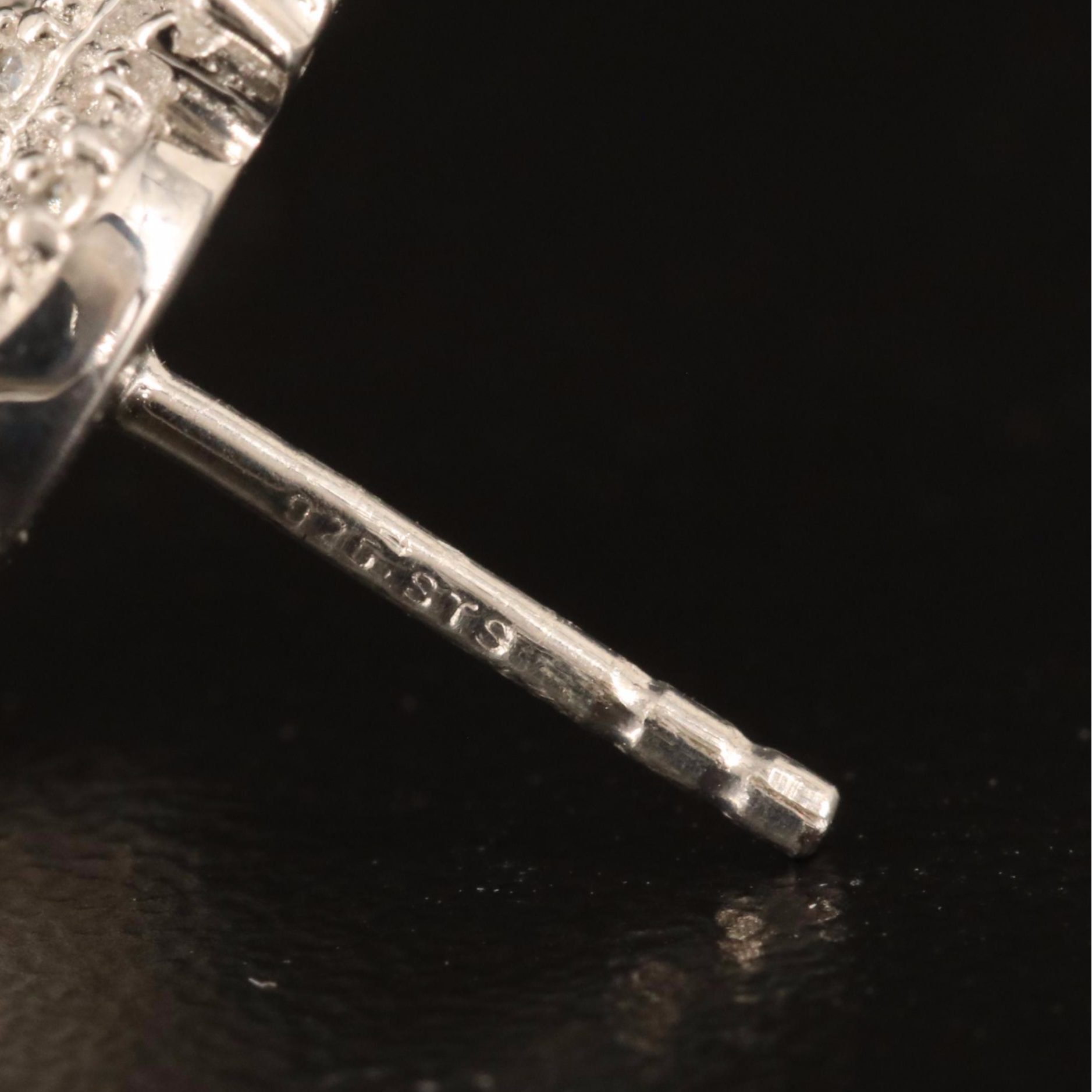 Quartz and Zircon Button Earrings in Sterling