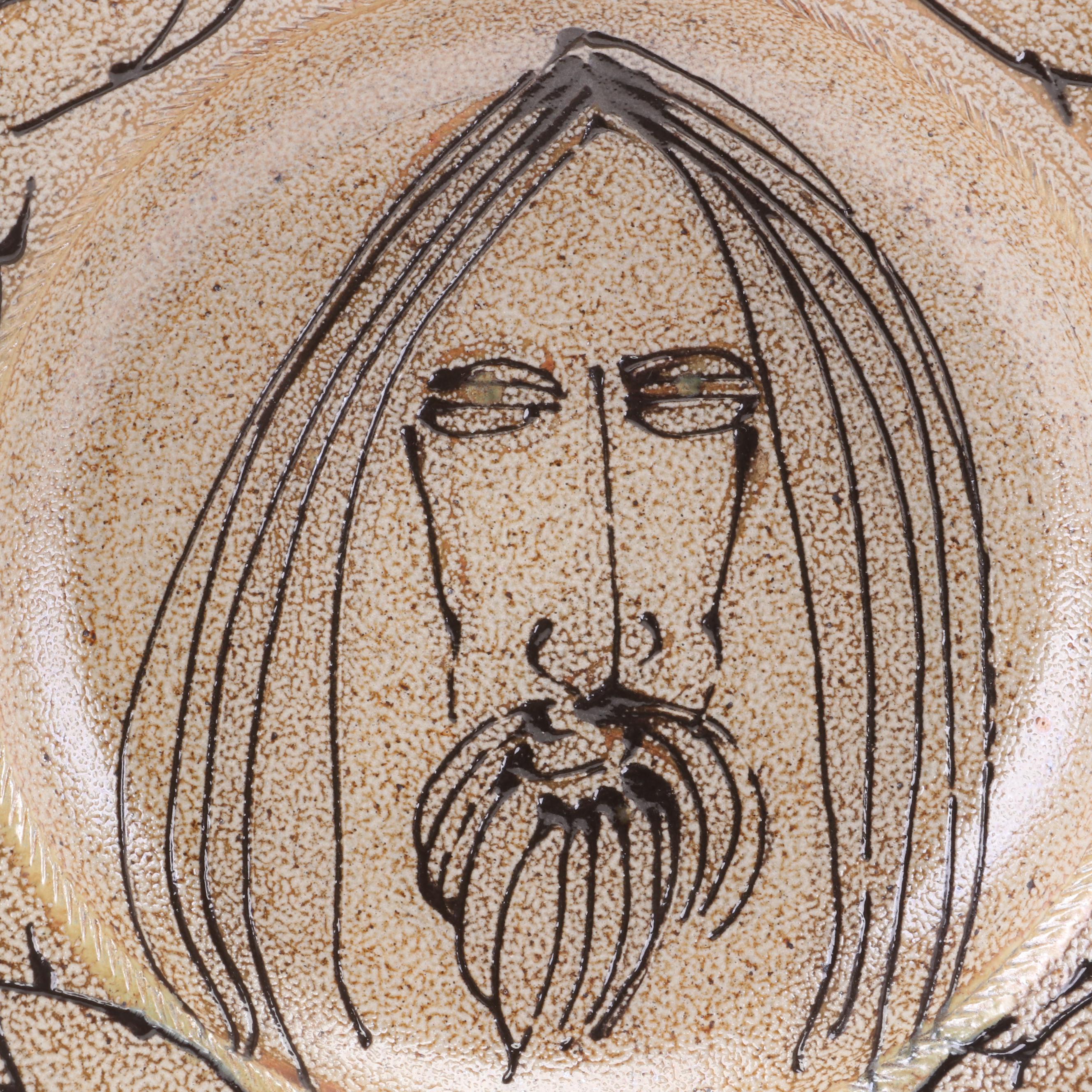 Rock Hard Stoneware Salt Glazed Wall Hanging Bowl, 1996