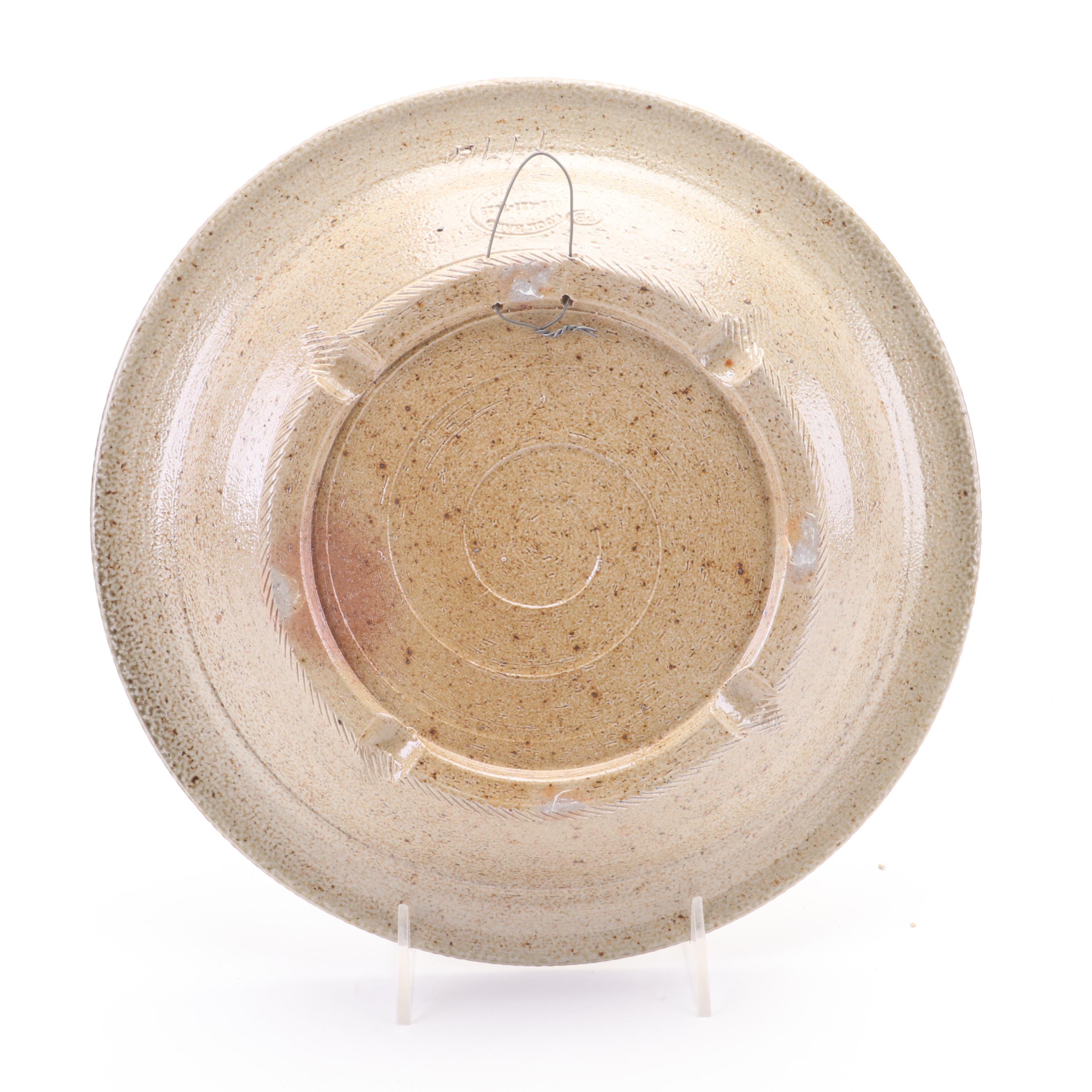 Rock Hard Stoneware Salt Glazed Wall Hanging Bowl, 1996