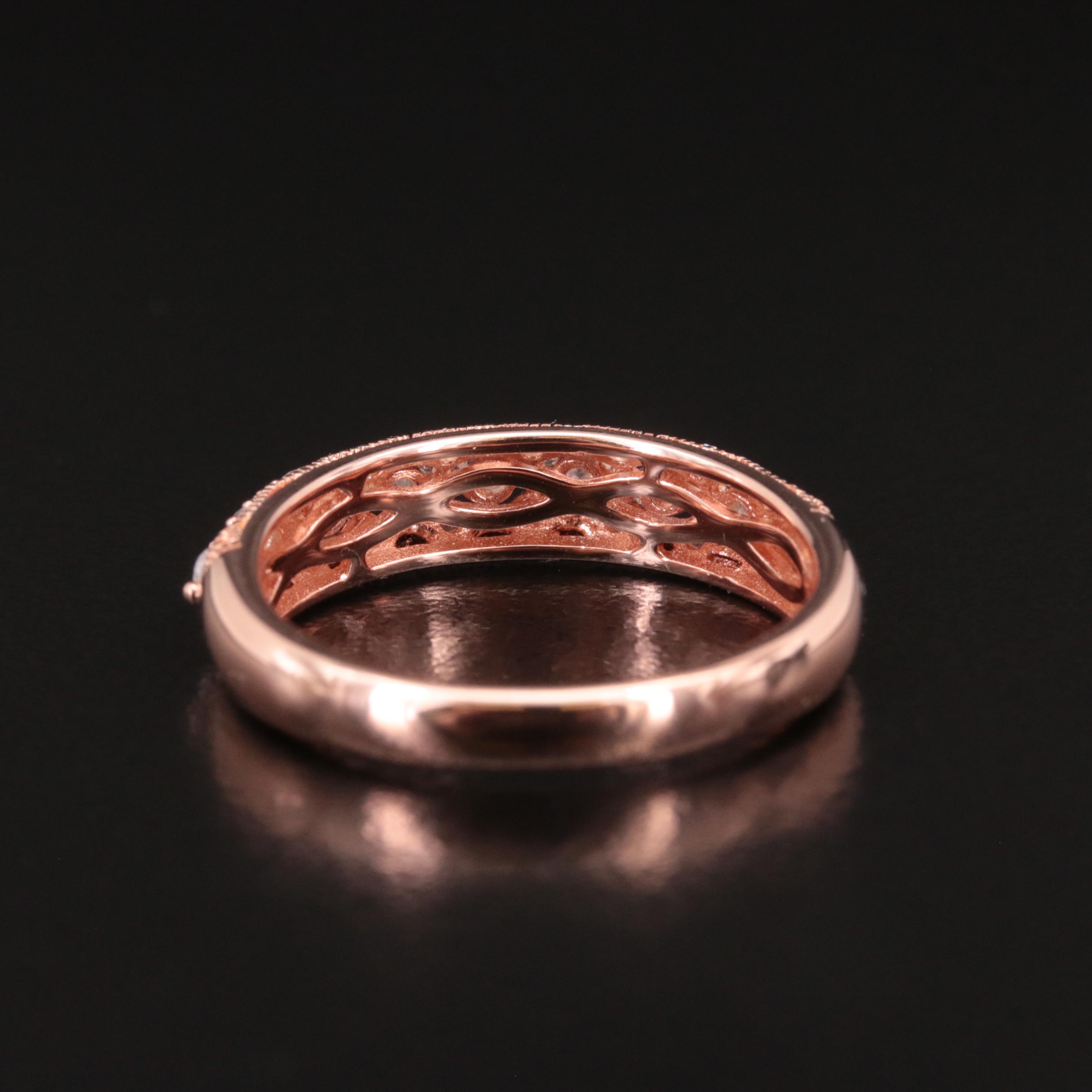 Sterling Diamond Ring with Milgrain Accents