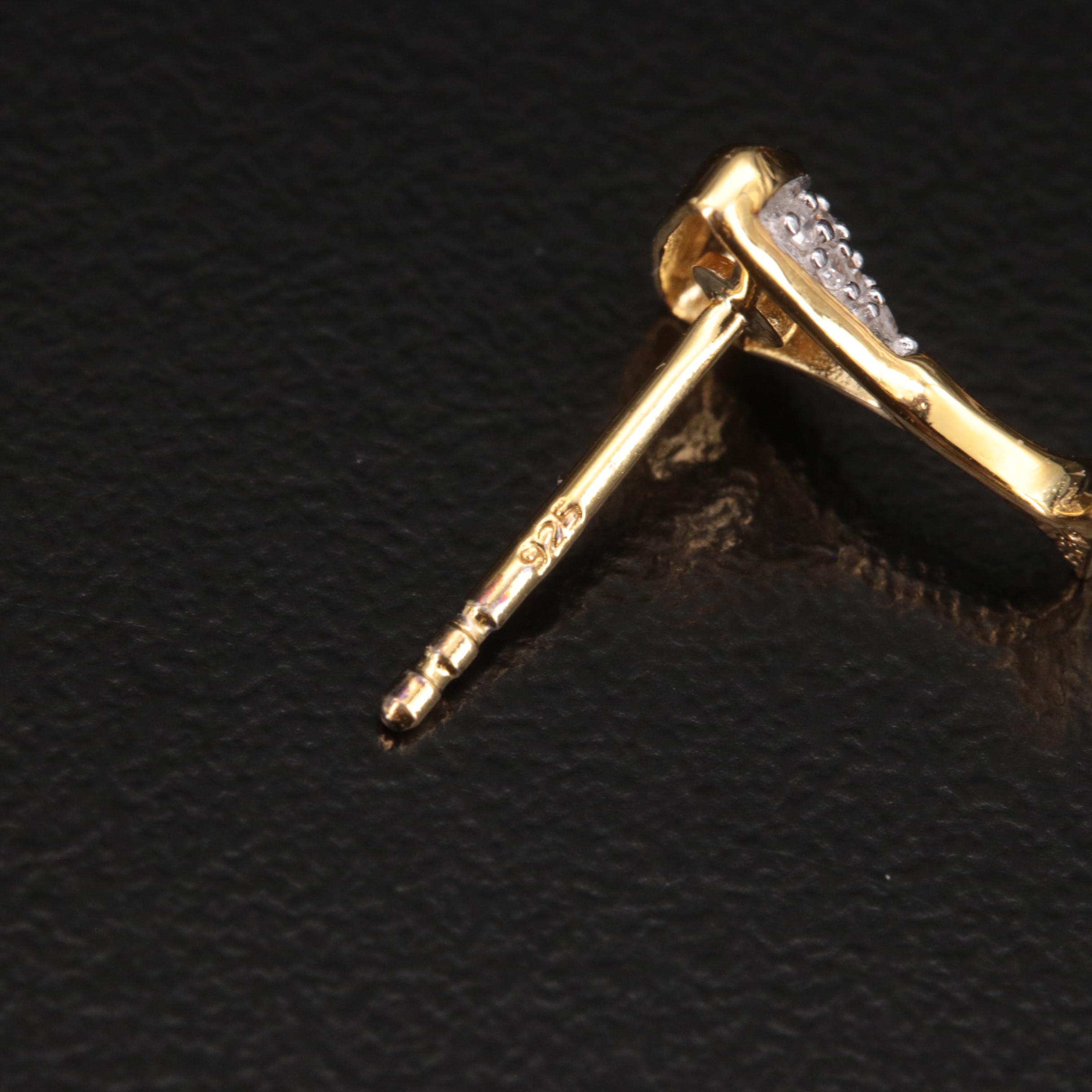 Sterling and Diamond Martini Glass Drop Earrings