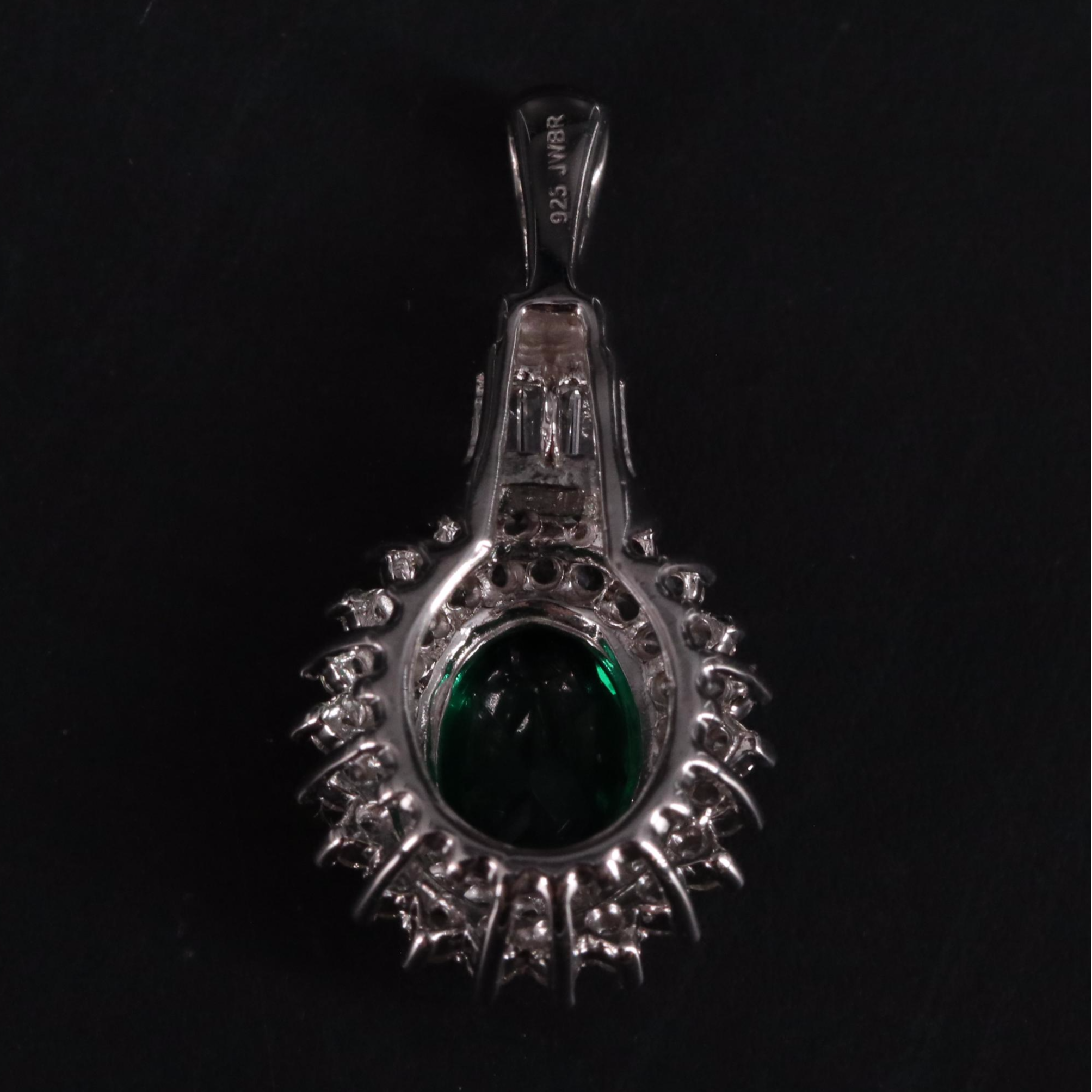 Sterling Silver Emerald and Sapphire Pendant