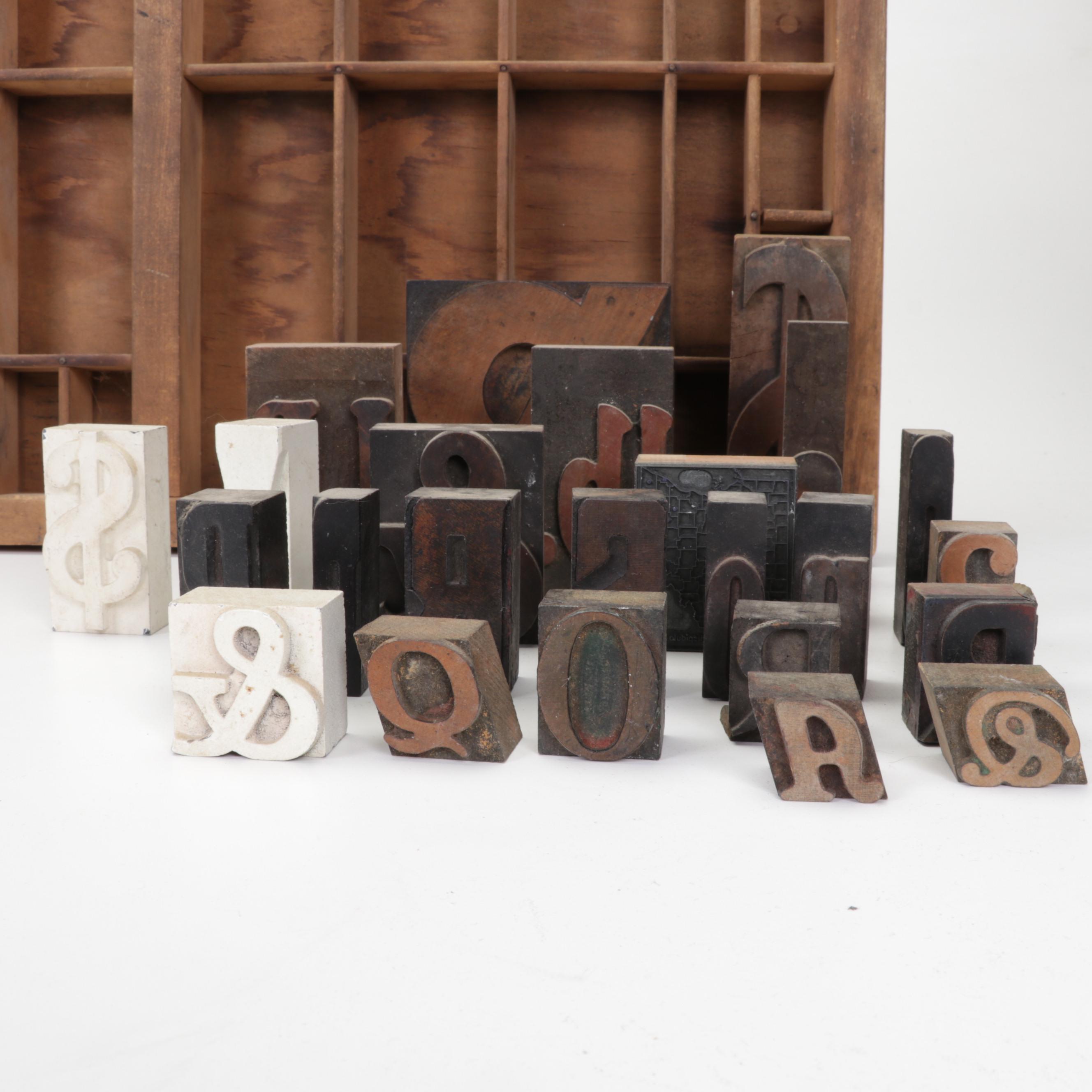 Printers Tray, Miniatures, Figurines, and Printer Blocks