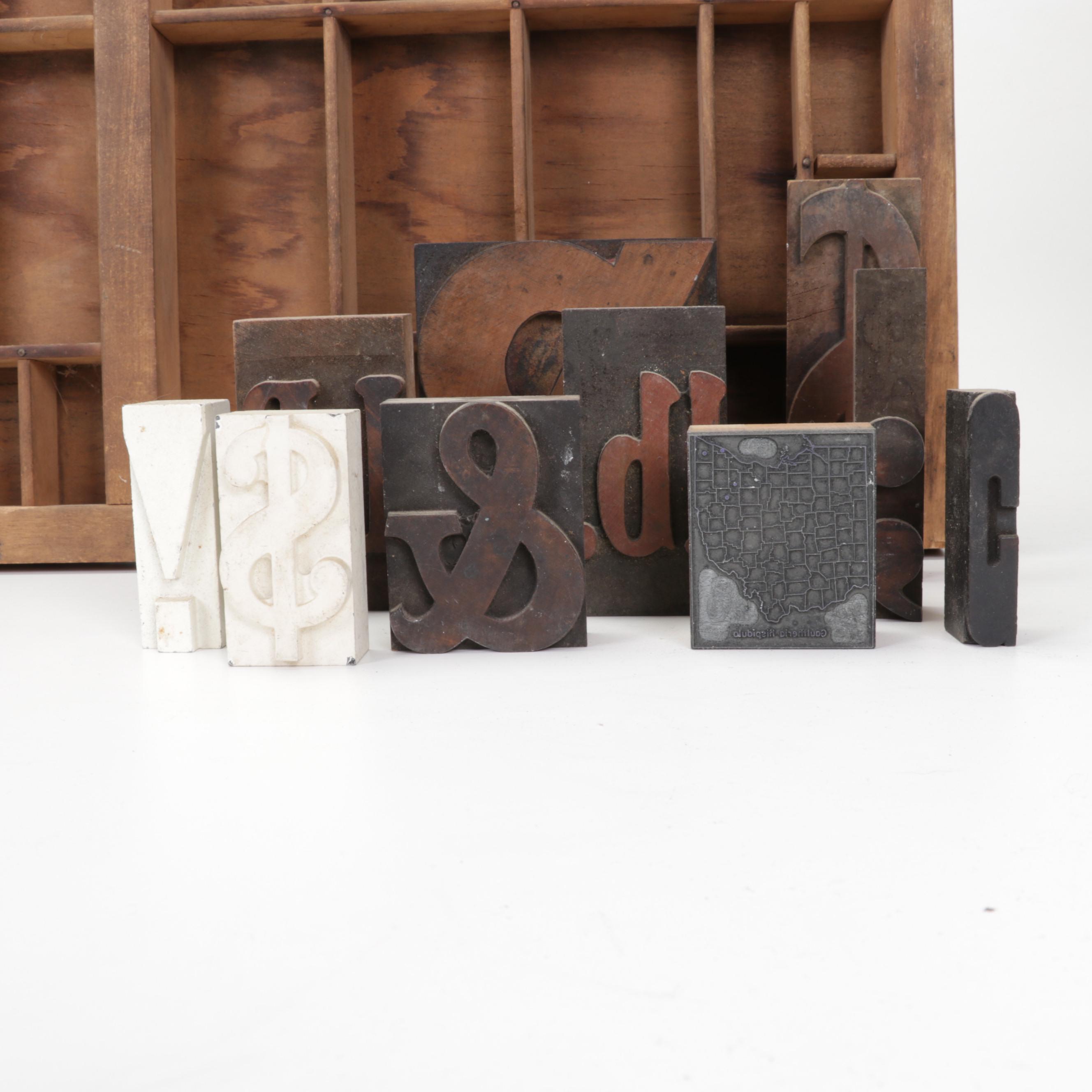 Printers Tray, Miniatures, Figurines, and Printer Blocks