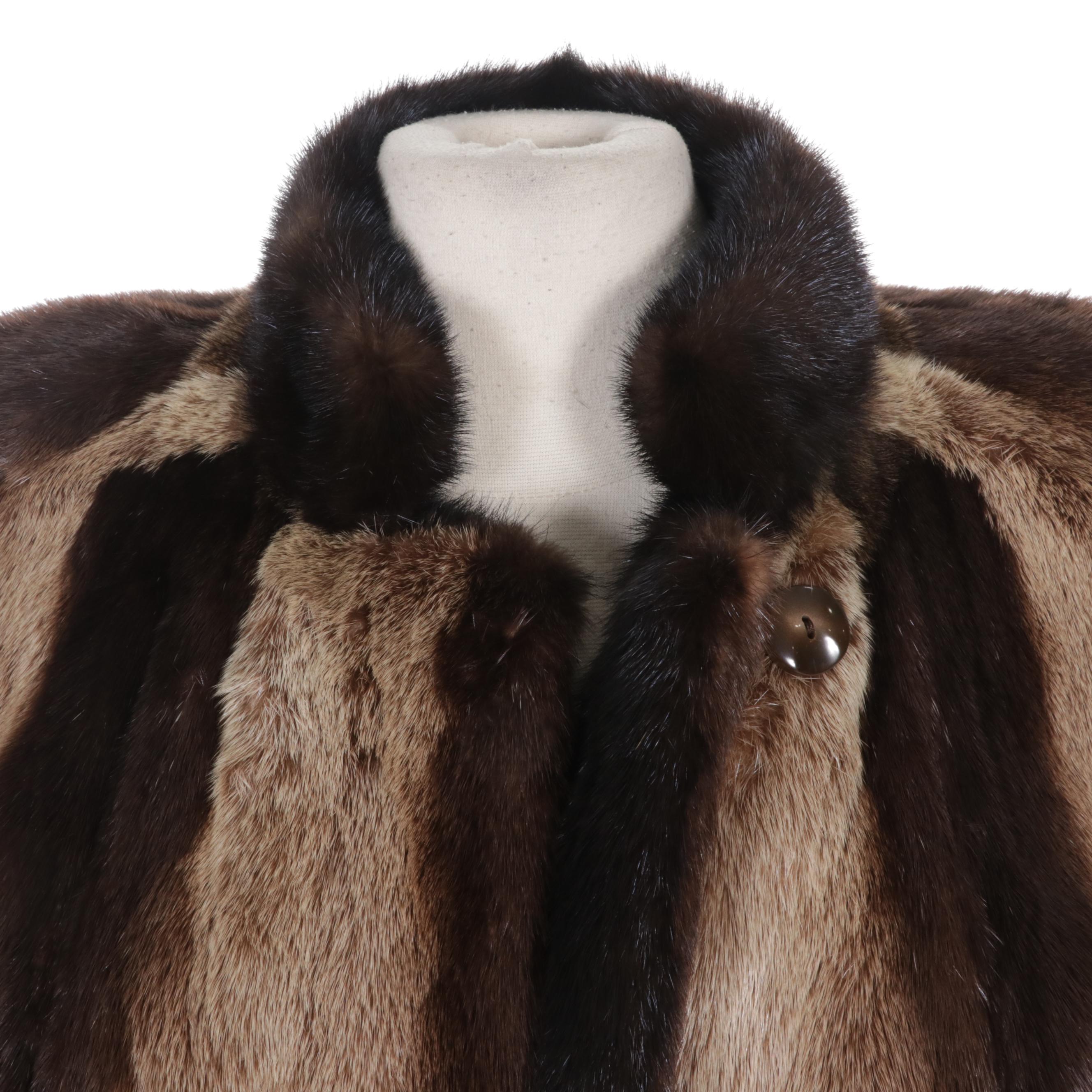 Otter and Mink Fur Full-Length Coat