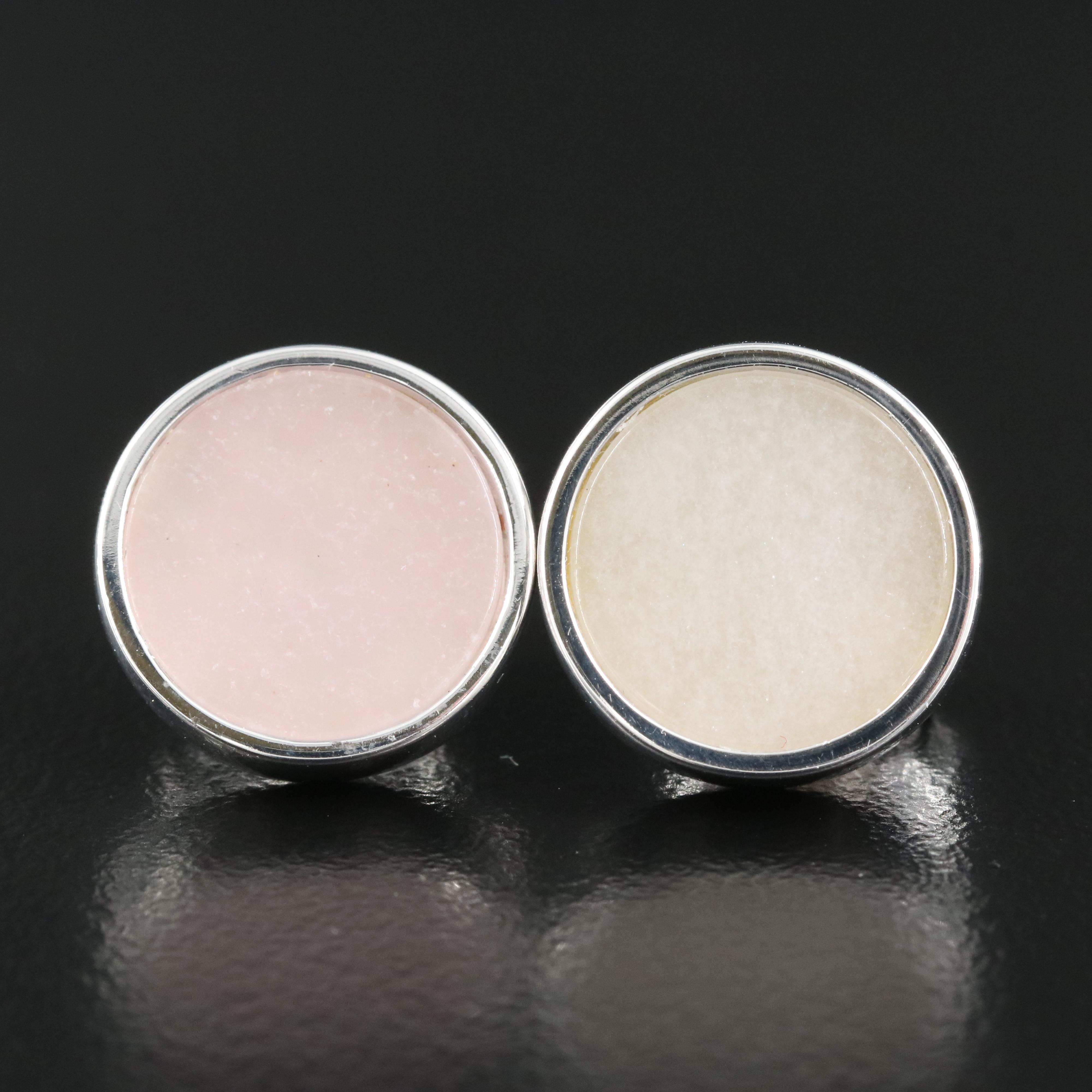 Sterling Quartzite Button Earrings