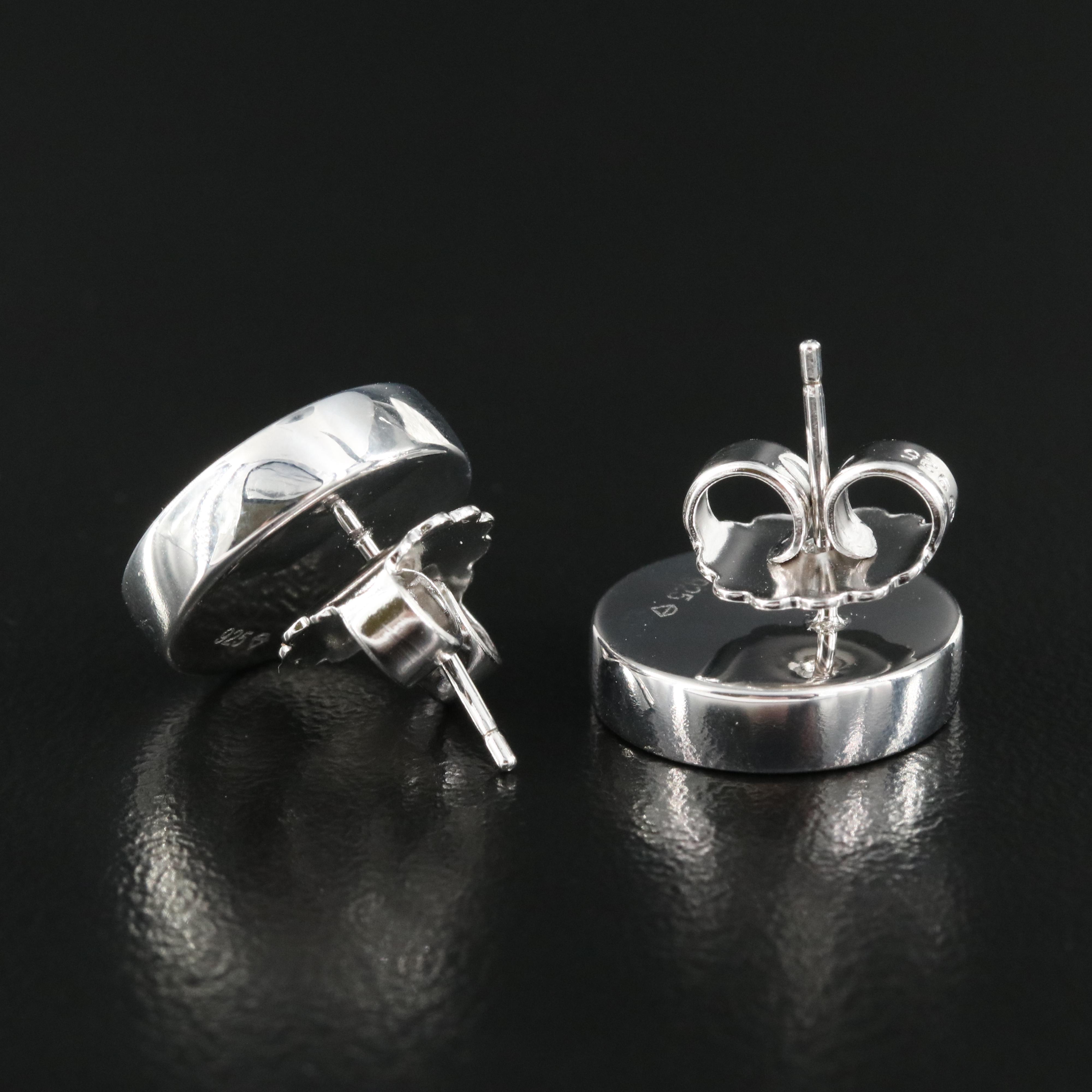 Sterling Quartzite Button Earrings