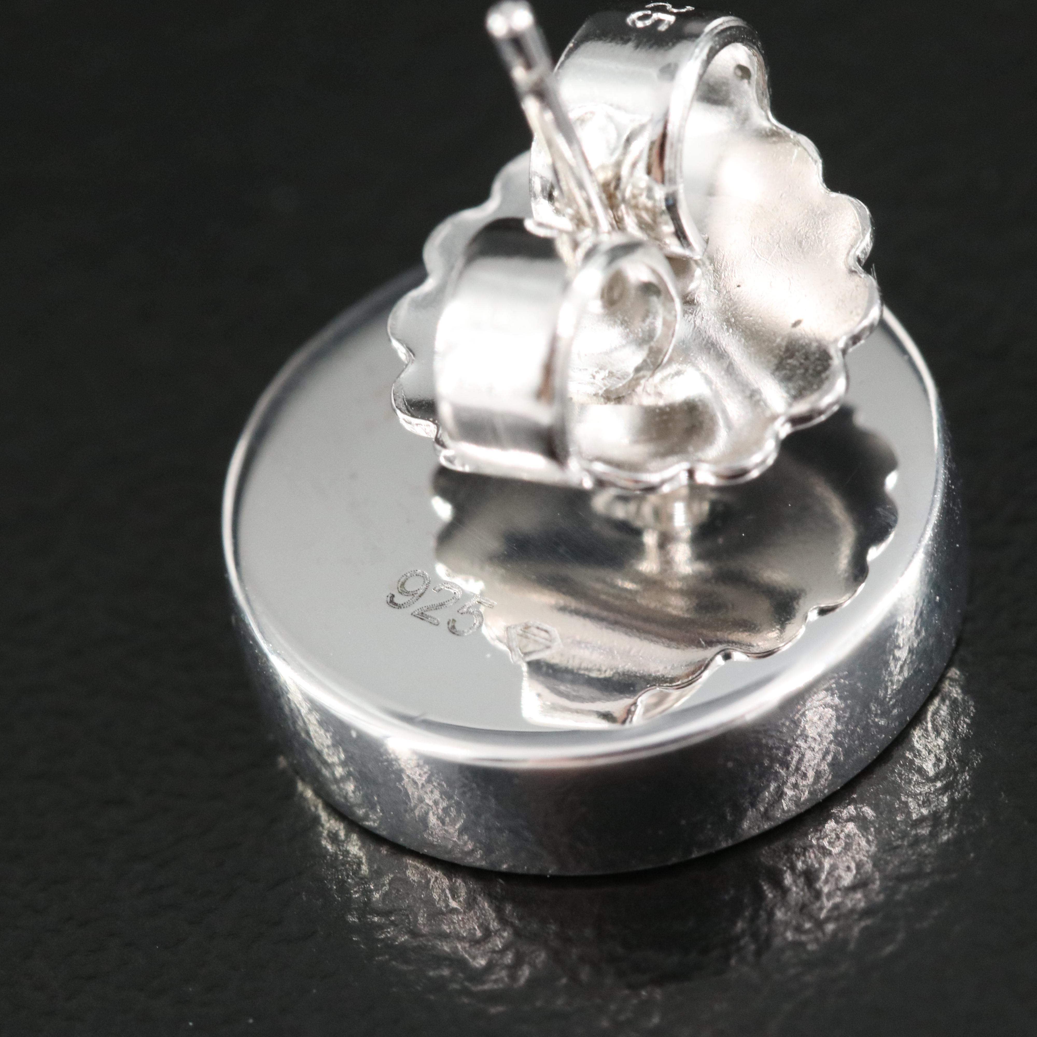 Sterling Quartzite Button Earrings